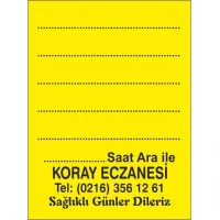 Eczane Etiketi Kod4 Sarı