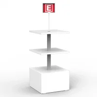 Eczane Orta Alan Standı Beyaz 3 Raflı 50x50 Ahşap