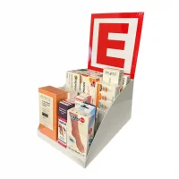 Eczane Tezgah Üstü Stand – 25 cm, Beyaz, 2 Katlı