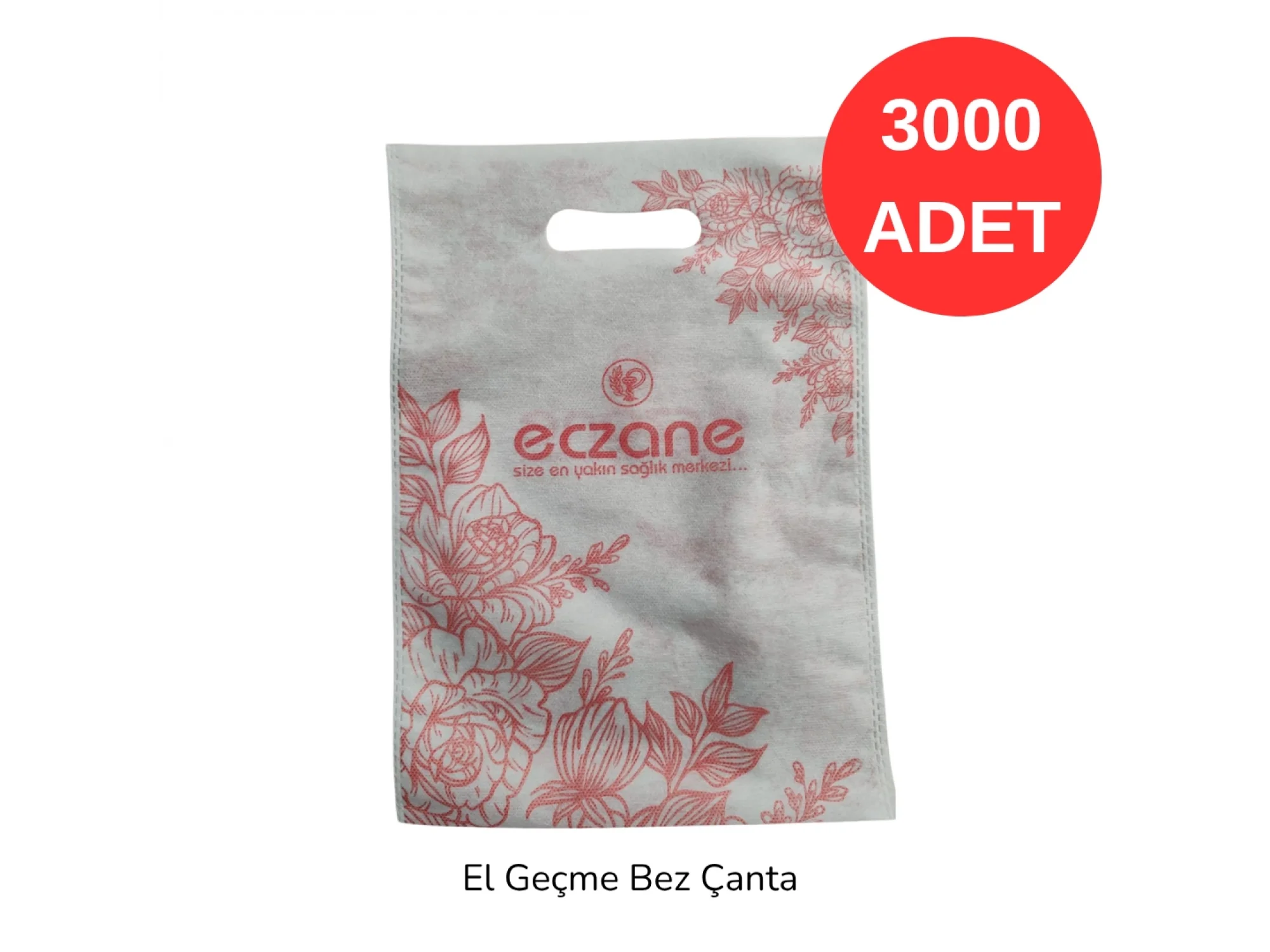 22.5x32 cm Küçük Boy Desenli El Geçme Bez Torba 3000 adet