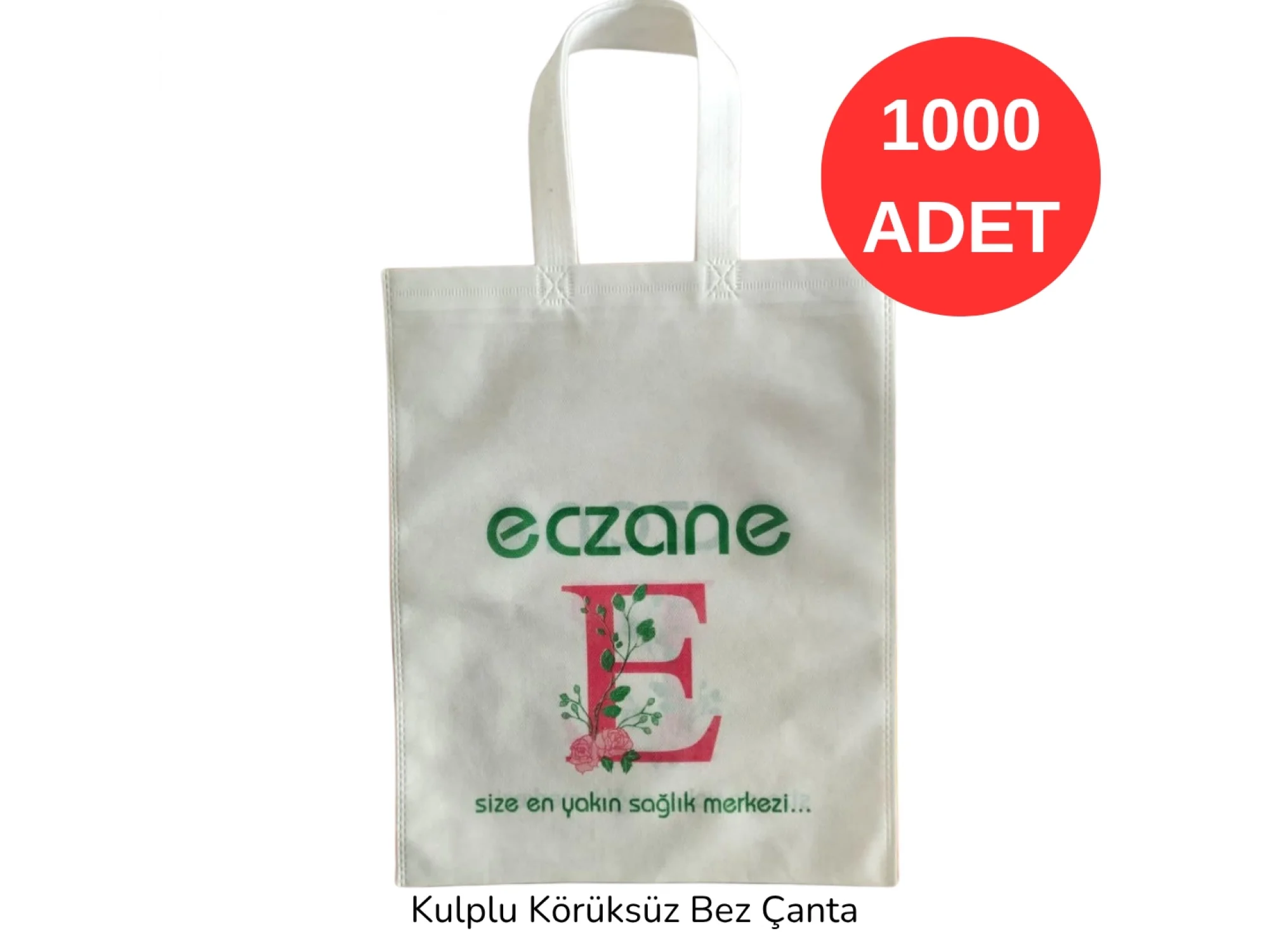 30*37cm Kulplu E-Logolu Desen Bez Torba 1000 adet