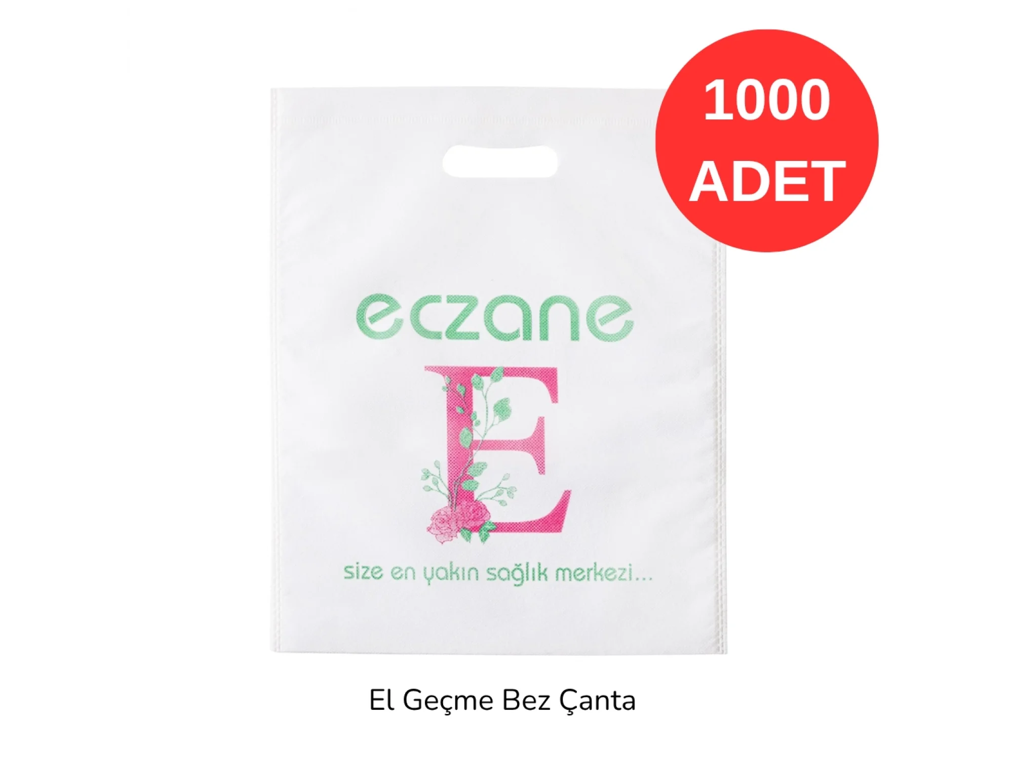 30x37 E-Logo Desenli El Geçme Bez Torba 1000 adet