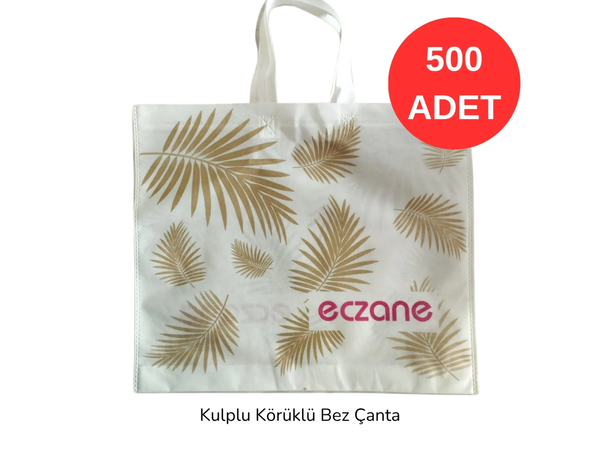 40x34x7cm Kulplu Körüklü Hurma Yaprak Desenli Bez Torba 500 adet