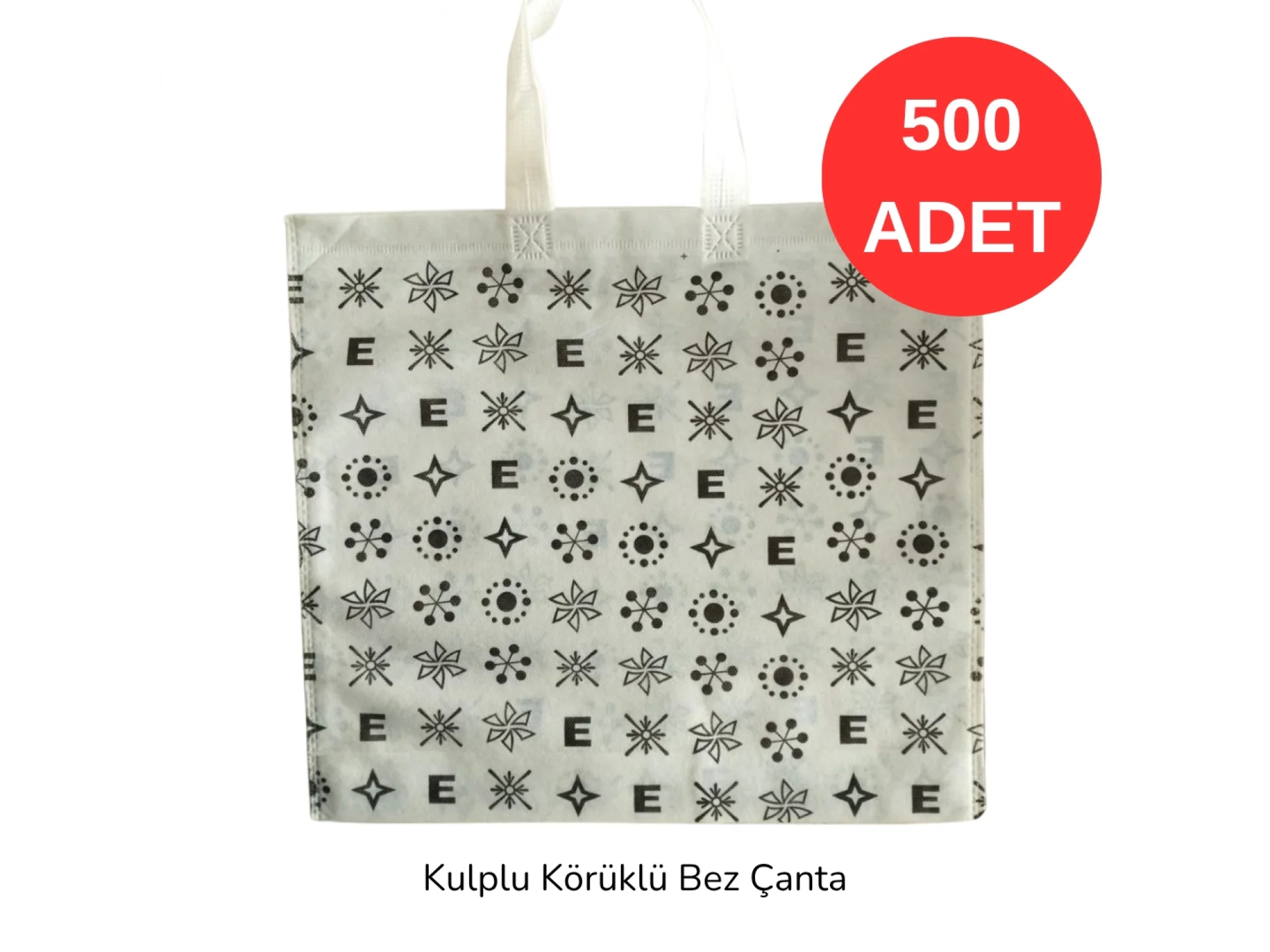 40x34x7cm Kulplu Körüklü Louis Desenli Bez Torba 500 adet