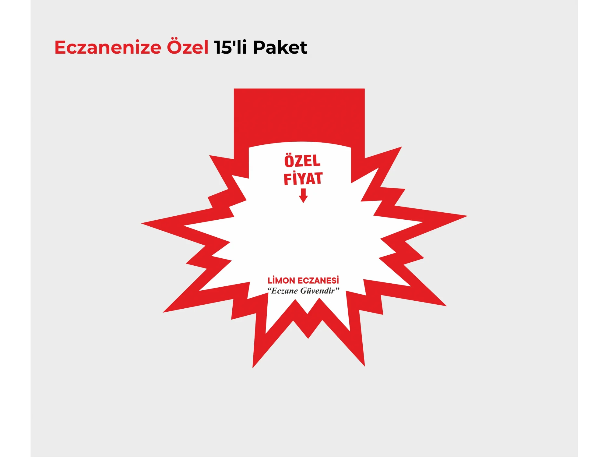 Eczanenize Özel Raf Önü Yıldız Kırmızı 15 Adet