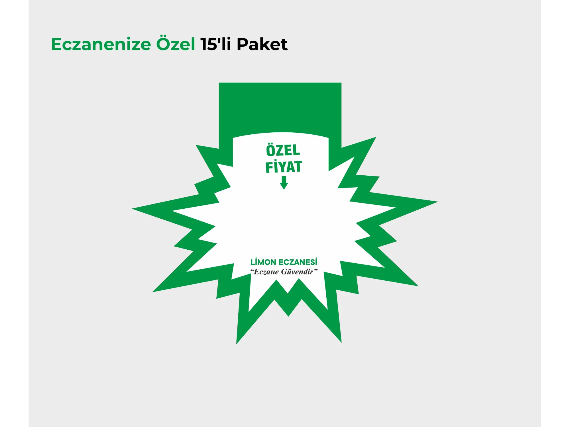 Eczanenize Özel Raf Önü Yıldız Yeşil 15 Adet