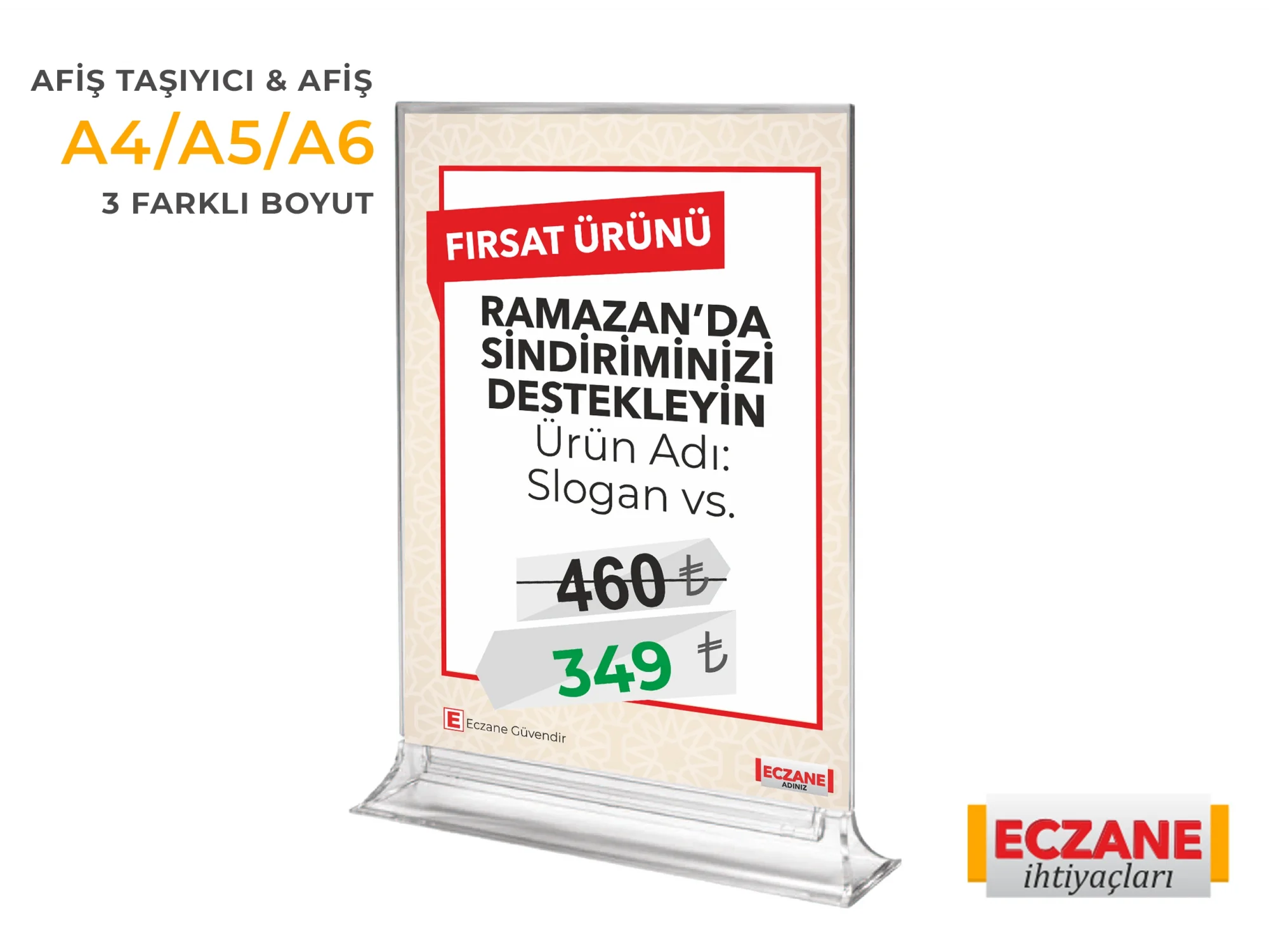 Ramazan Sindirim Destek Kampanya Afişi + Pleksi Afiş Taşıyıcı