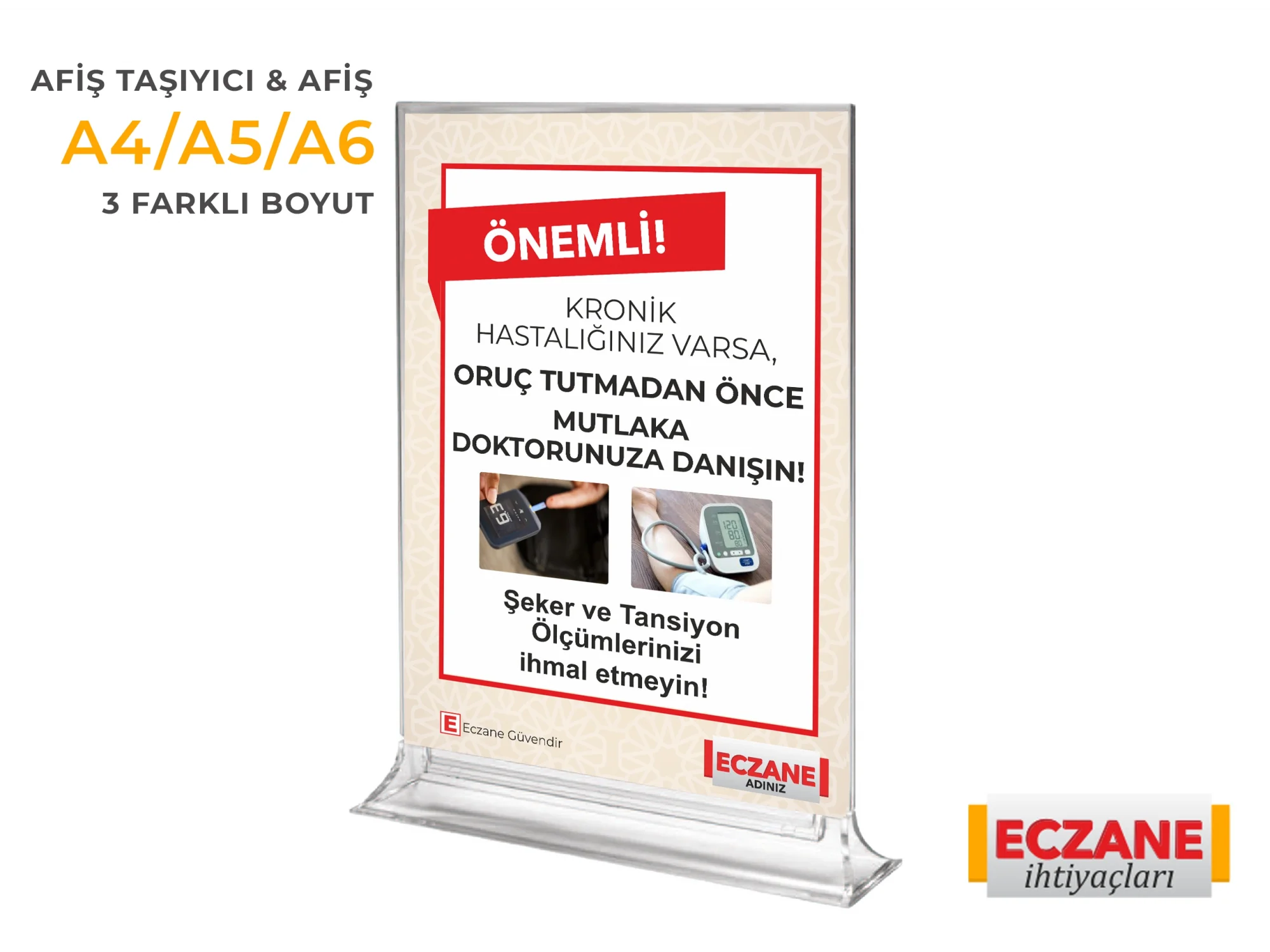 Ramazan’da Güvenli Oruç Afişi + Pleksi Afiş Taşıyıcı