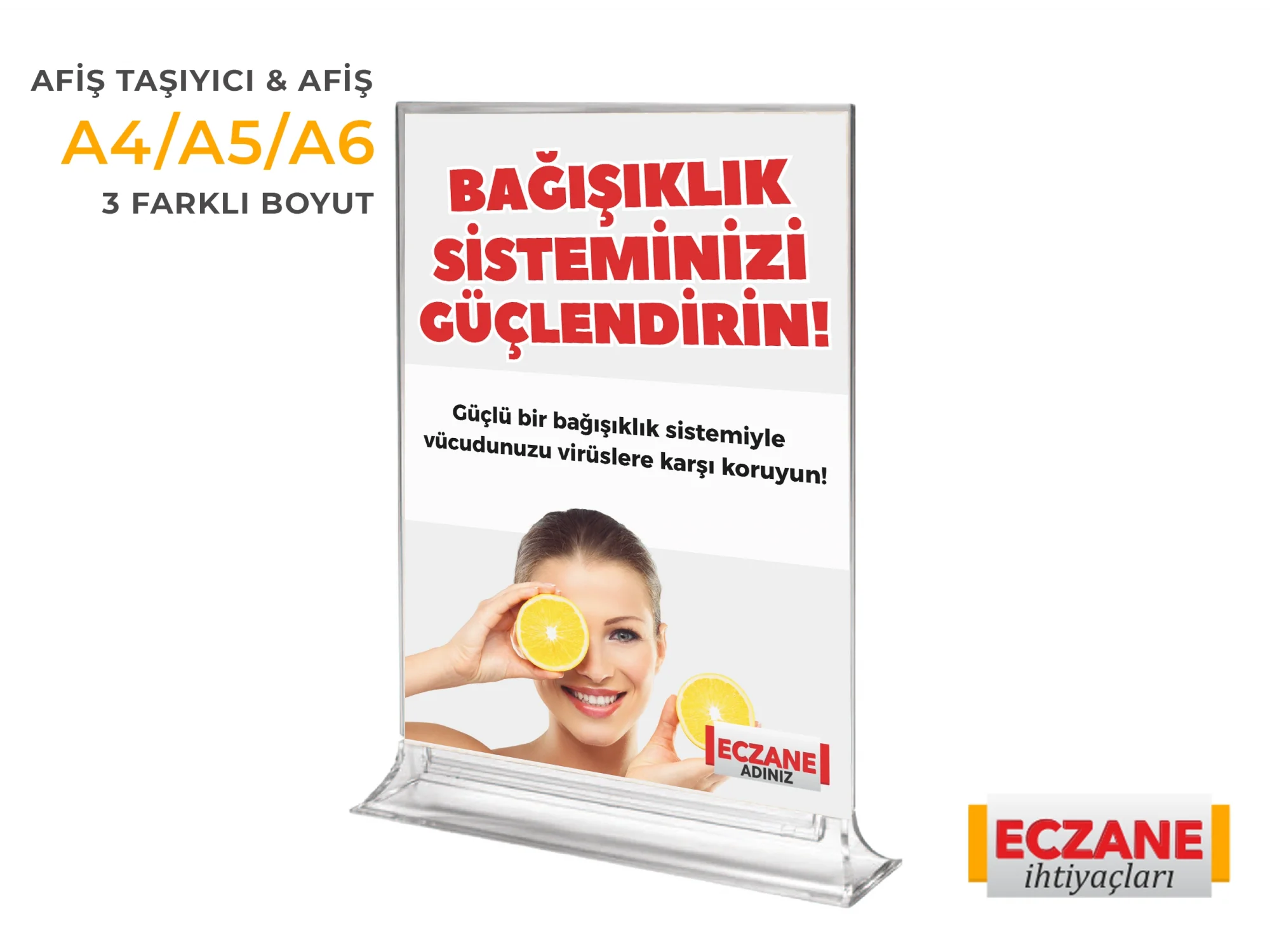 Bağışıklık Sistemi Destek Afişi + Pleksi Afiş Taşıyıcı