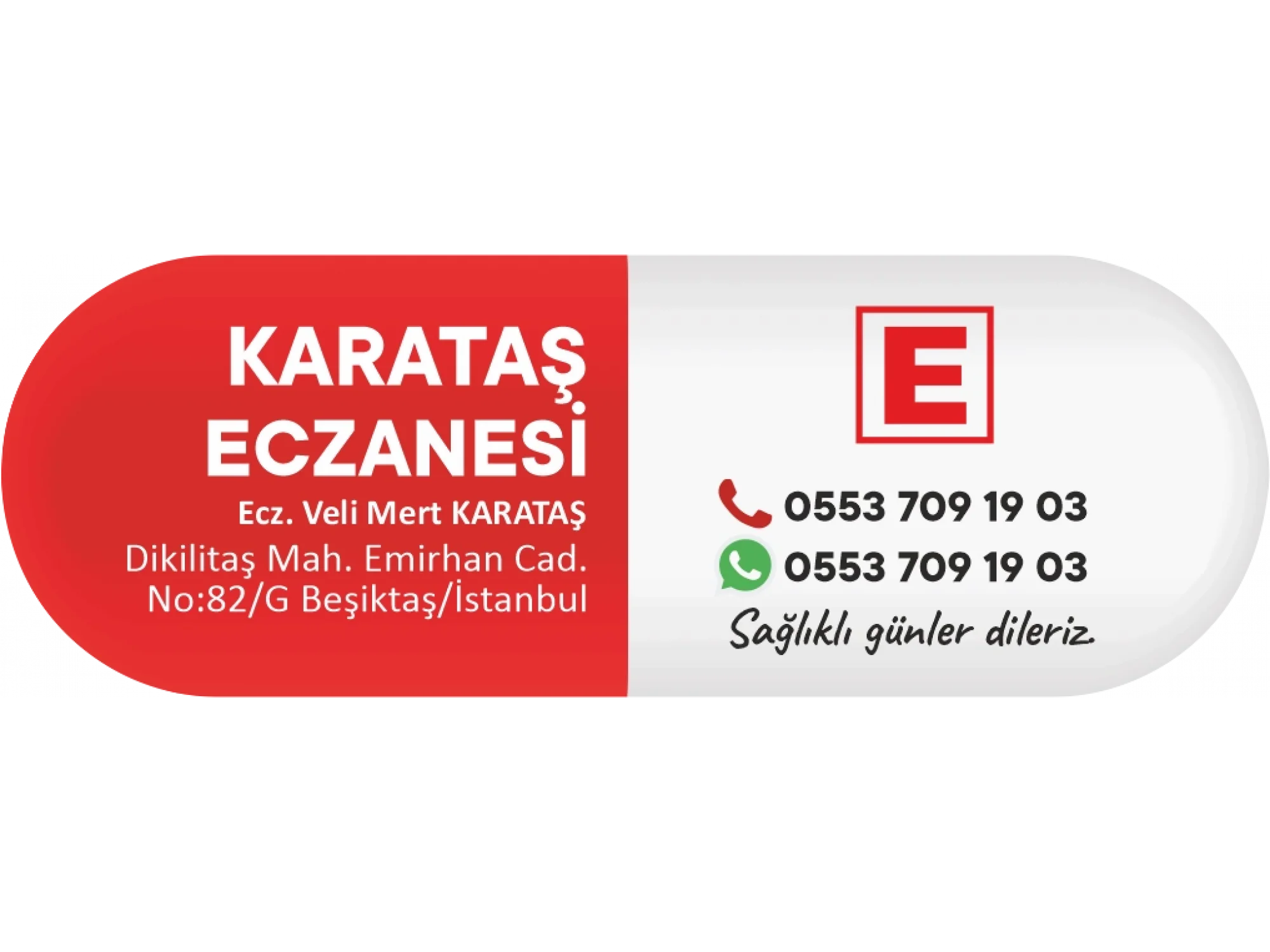 İlaç Kapsülü Kırmızı E logolu - 1000 adet