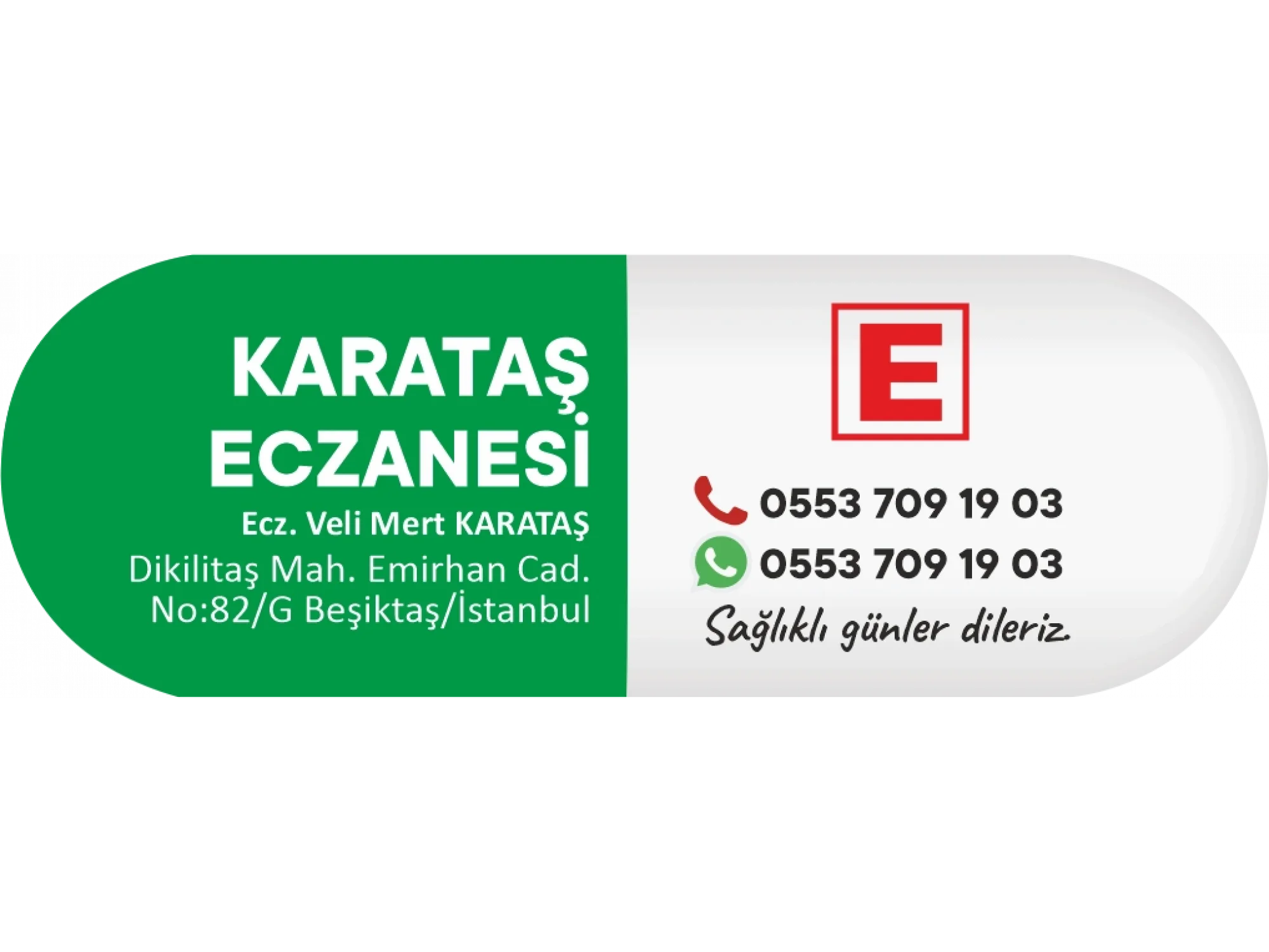 İlaç Kapsülü Yeşil E logolu - 1000 adet