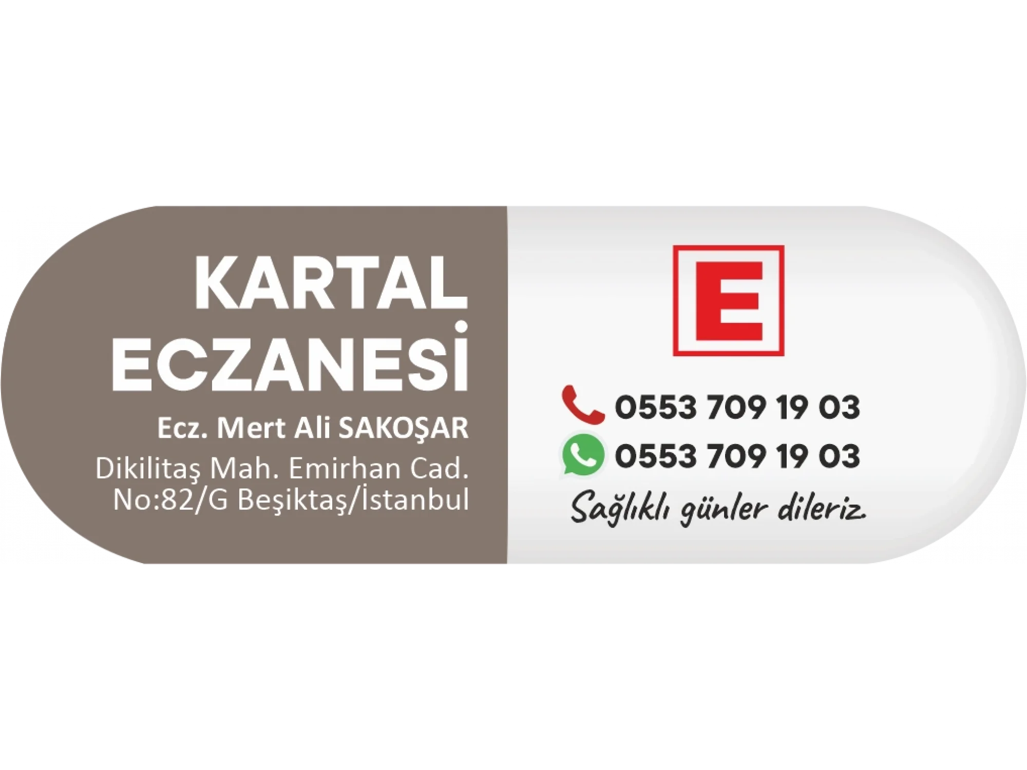 İlaç Kapsülü Koyu Kahverengi E Logolu - 1000 adet