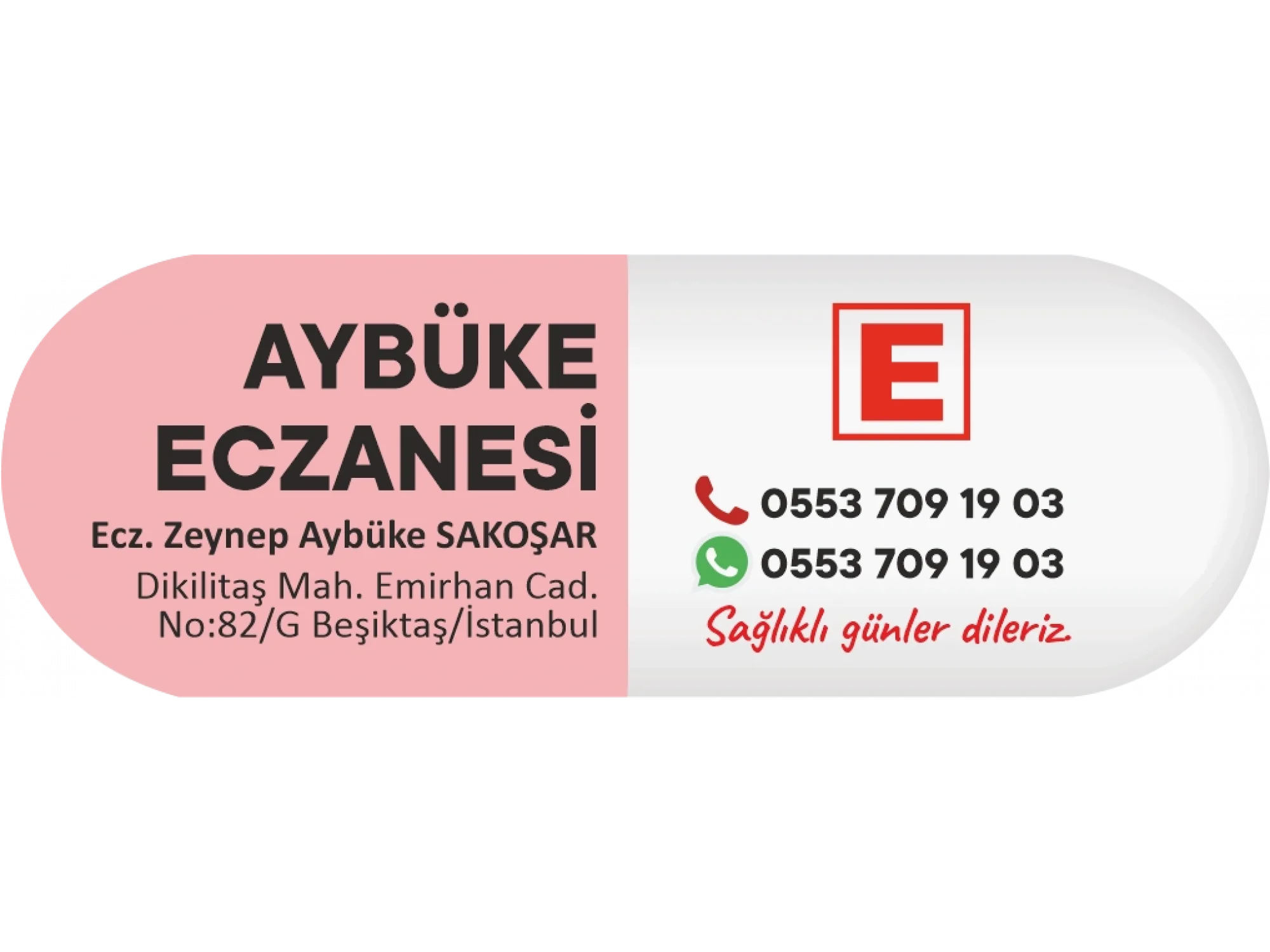 İlaç Kapsülü Pembe E Logolu - 1000 adet