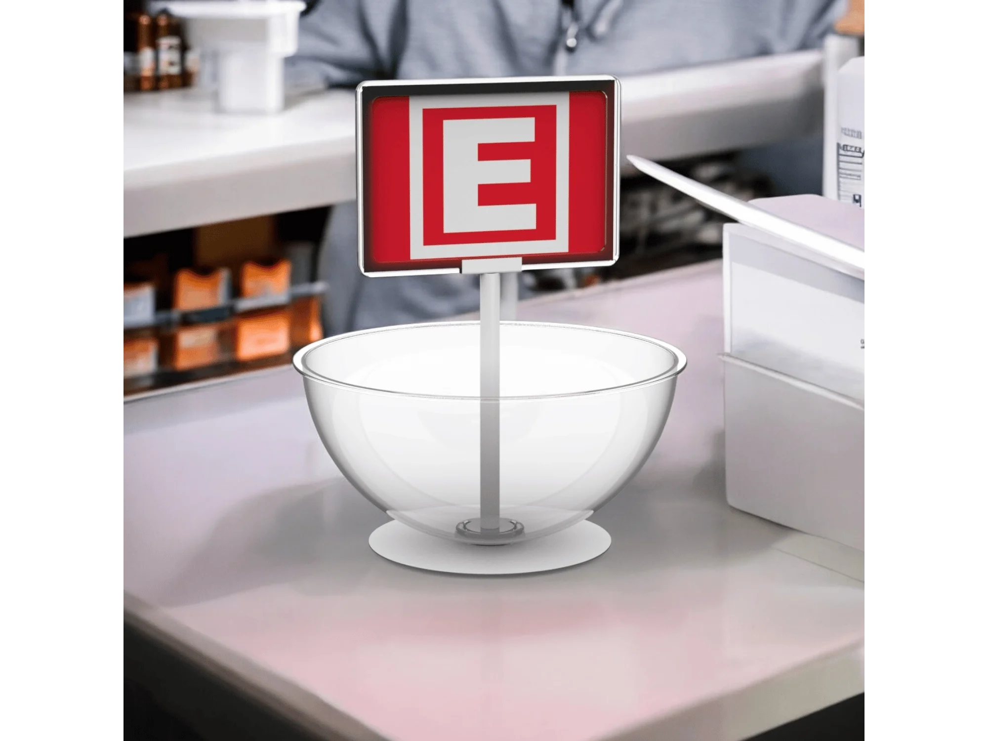 Eczane Banko Üstü 30cm Fanus Çanak Stand