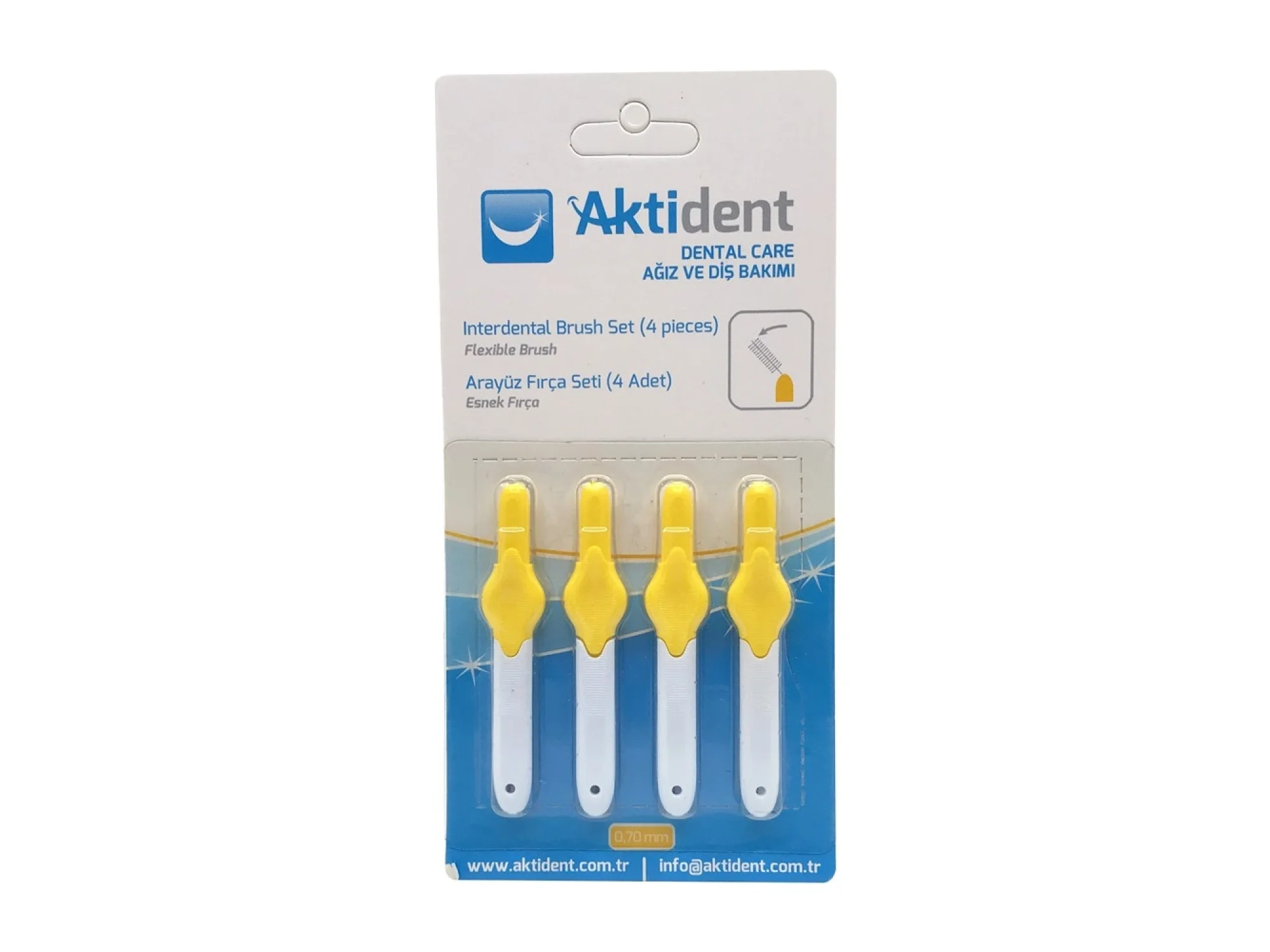 Aktident Orid Arayüz Fırçası 0,70 mm 4lü - Sarı