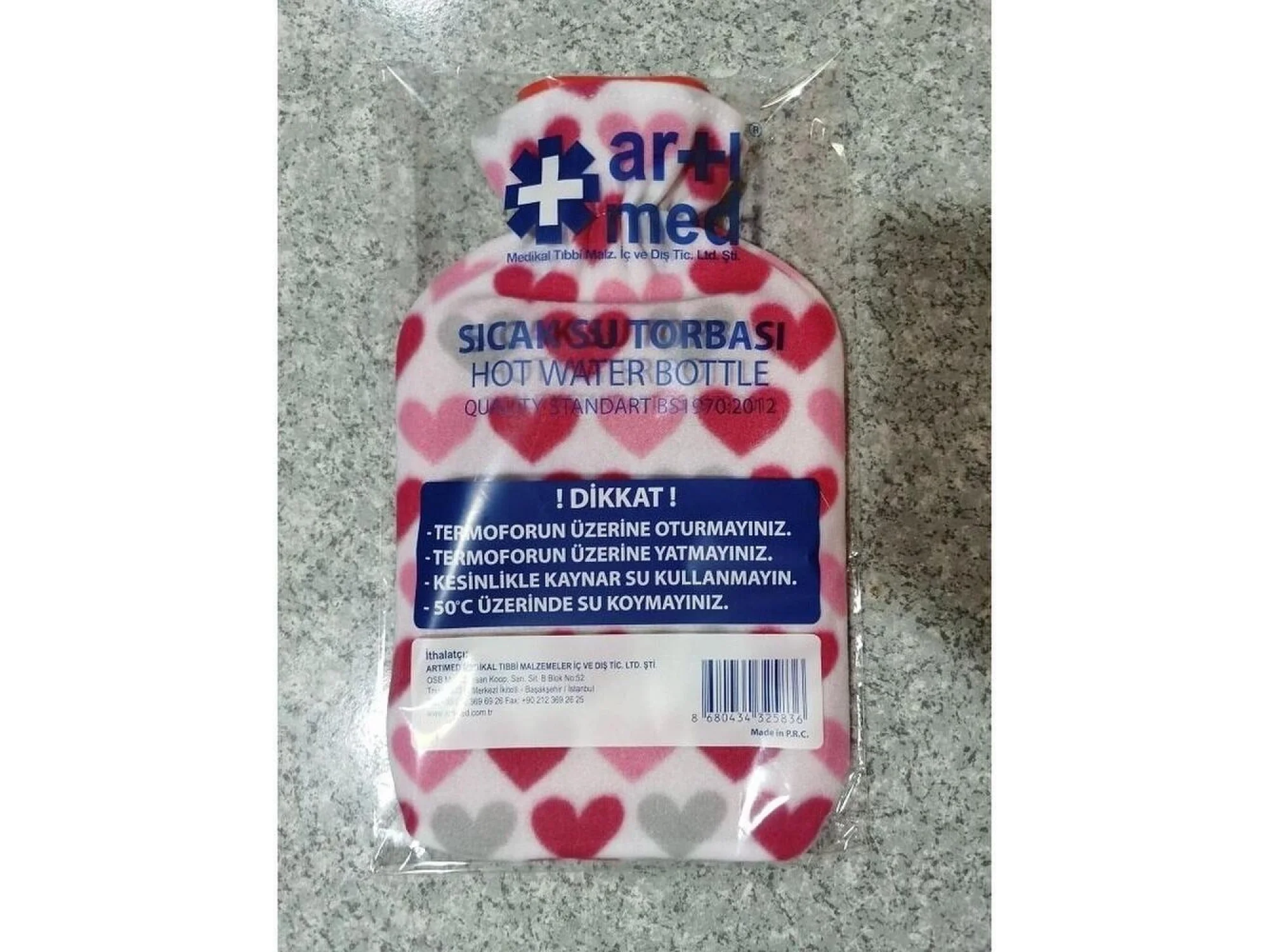 Artımed Desenli Kılıflı Sıcak Su Torbası 2 lt