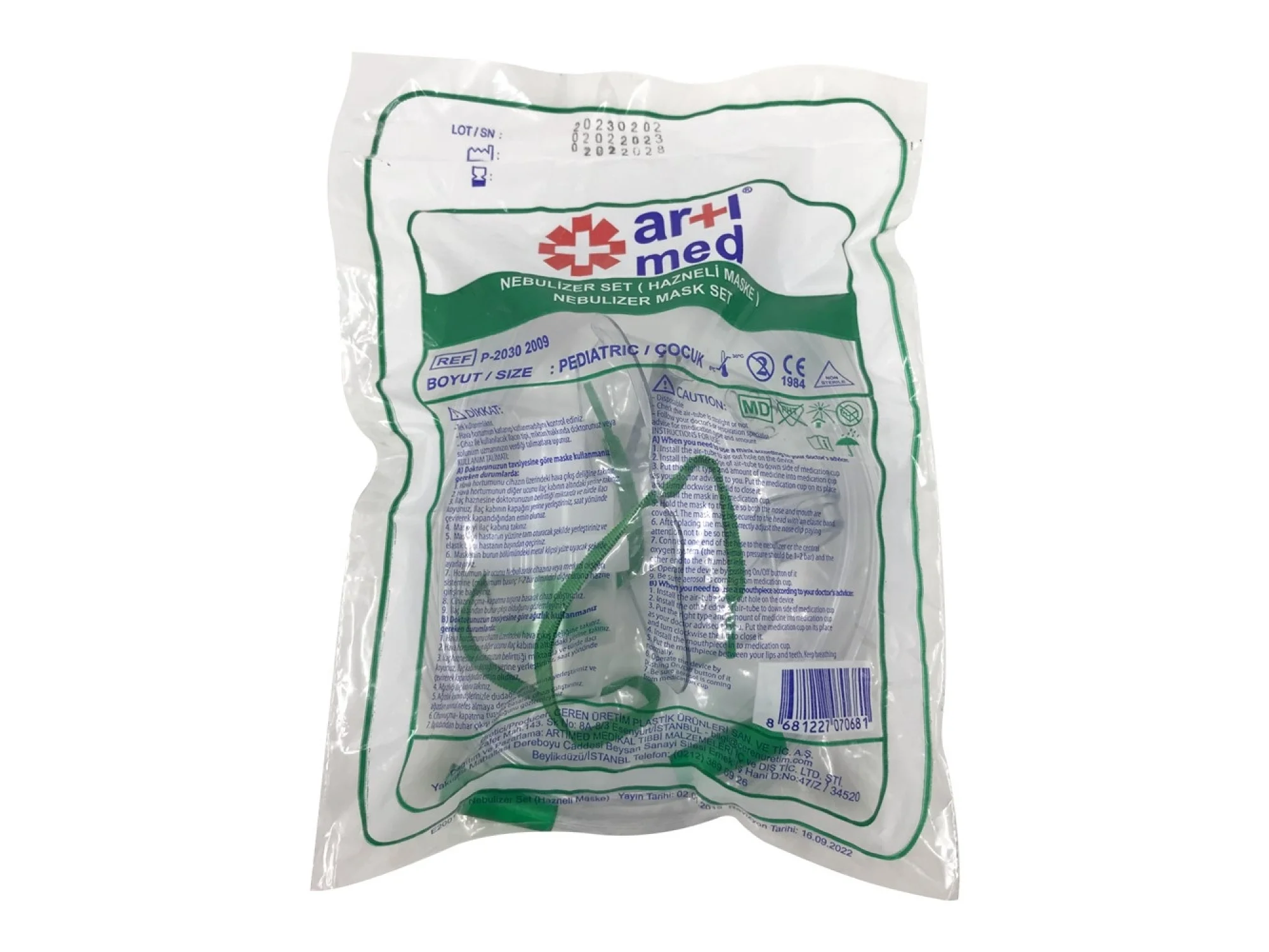 Artımed Nebulizatör Maske Seti Çocuk