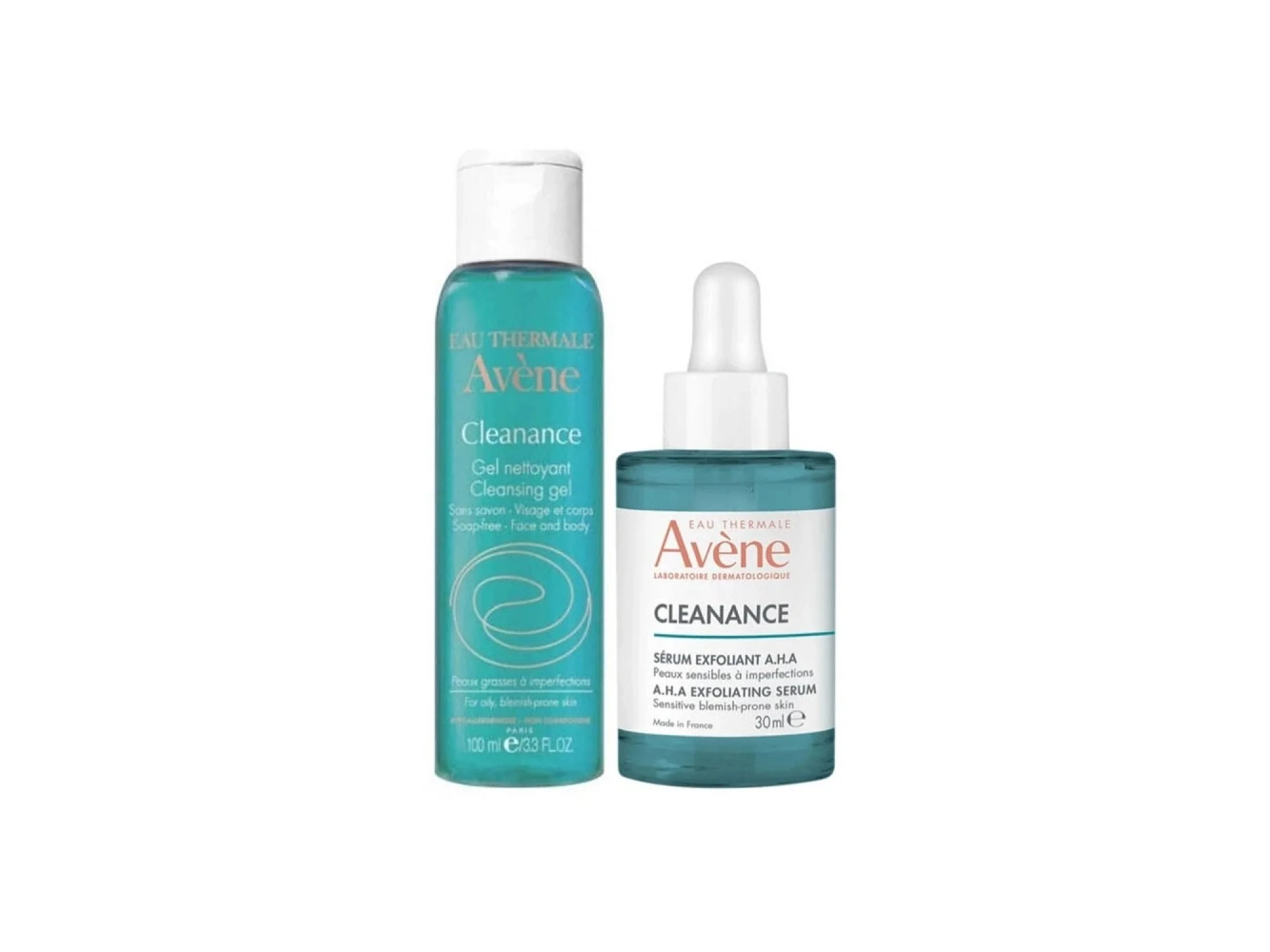 Avène Cleanance Yağlı ve Düzensiz Ciltlere Özel Bakım Kiti - Serum 30 ml + Temizleme Jeli 100 ml