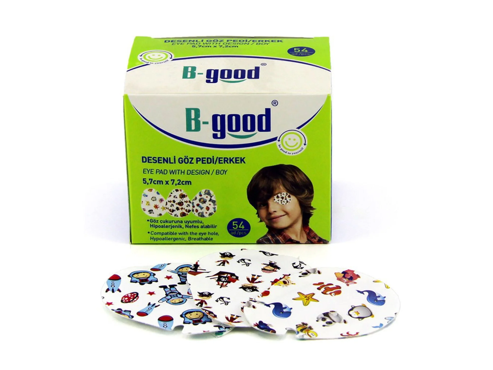 B-Good Desenli Göz Pedi Erkek 5,7cm x 7,2cm - 54 Adet
