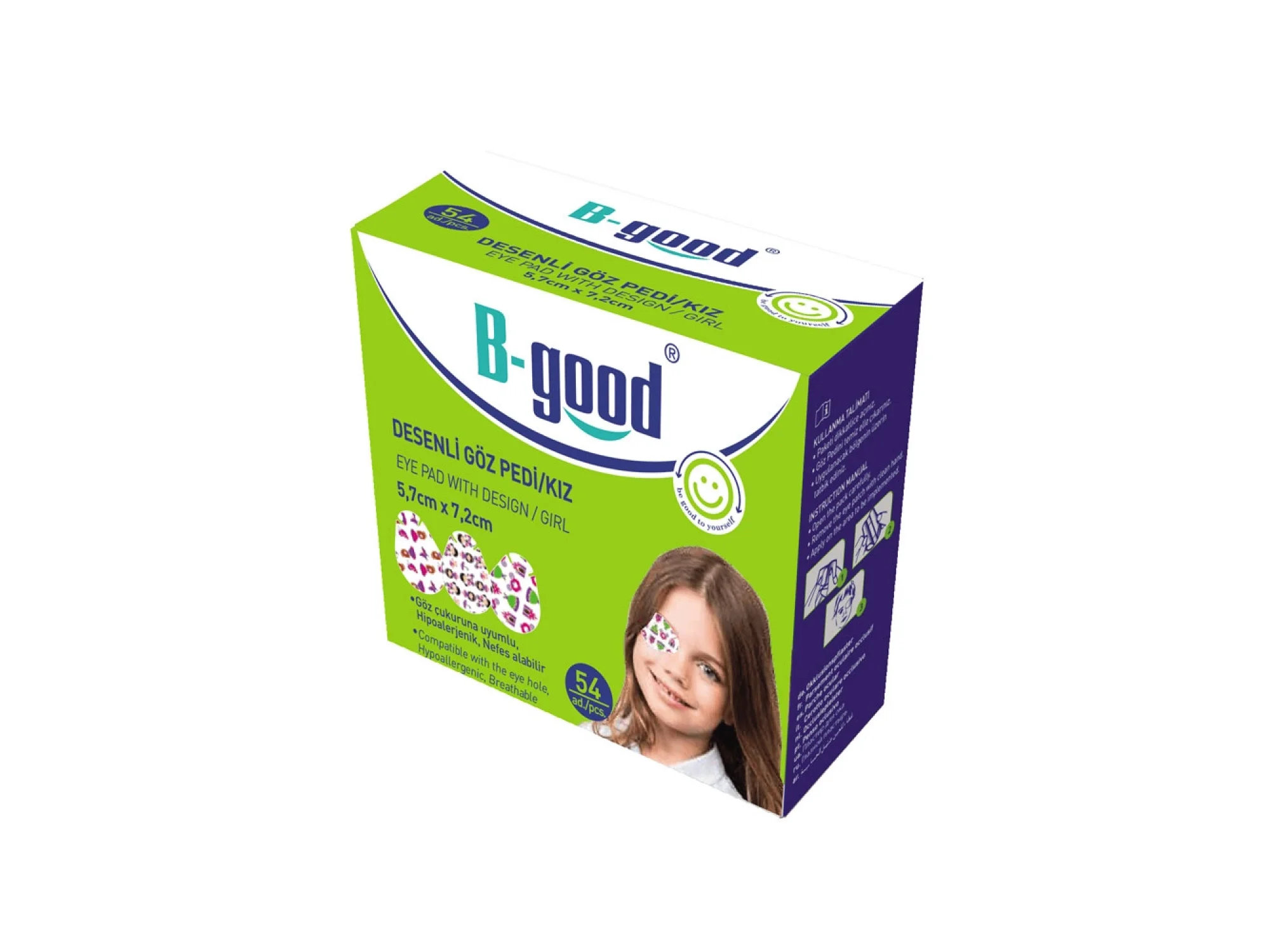 B-Good Desenli Göz Pedi Kız 5,7cm x 7,2cm - 54 Adet