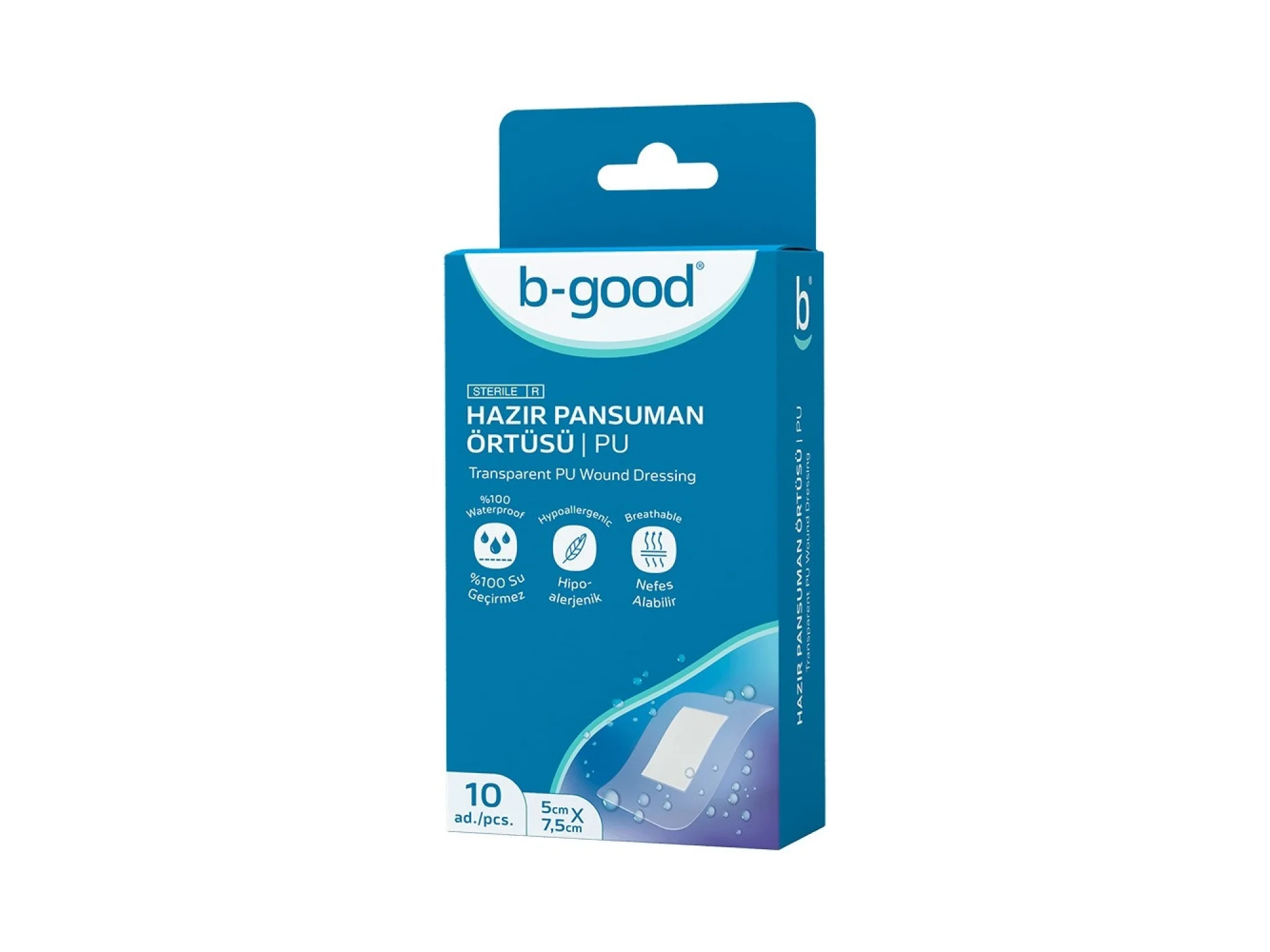 B-Good Hazır Pansuman Örtü Su Geçirmez 5cm x 7,5 cm 10lu