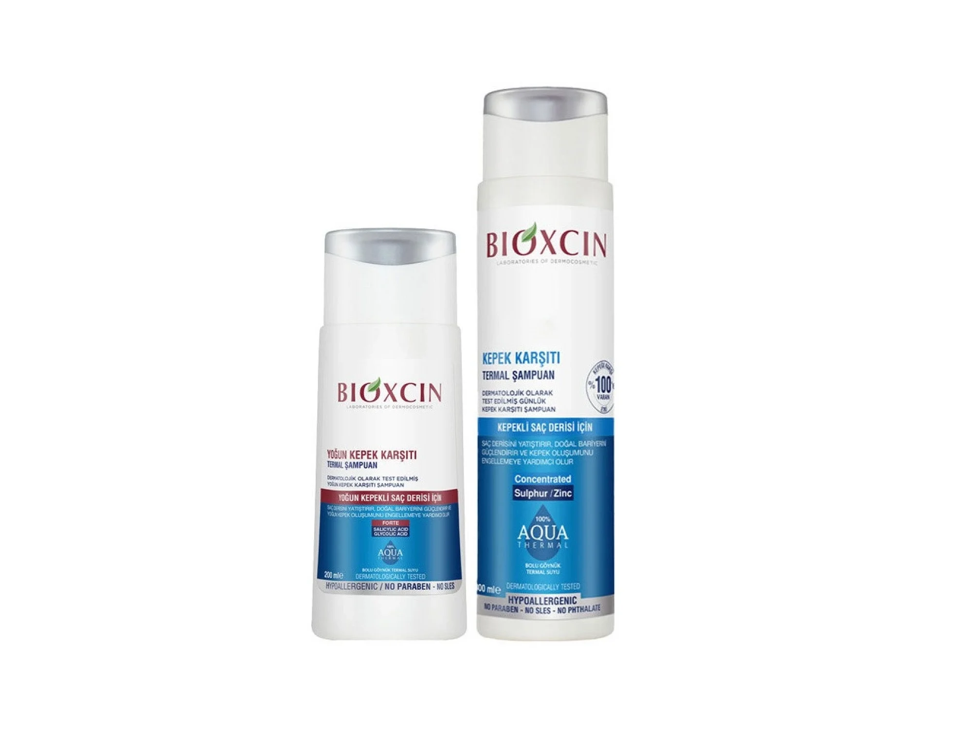 Bioxcin Aqua Kepek Karşıtı Termal Şampuan 300 ml + Yoğun Kepek Karşıtı Termal Şampuan 200 ml
