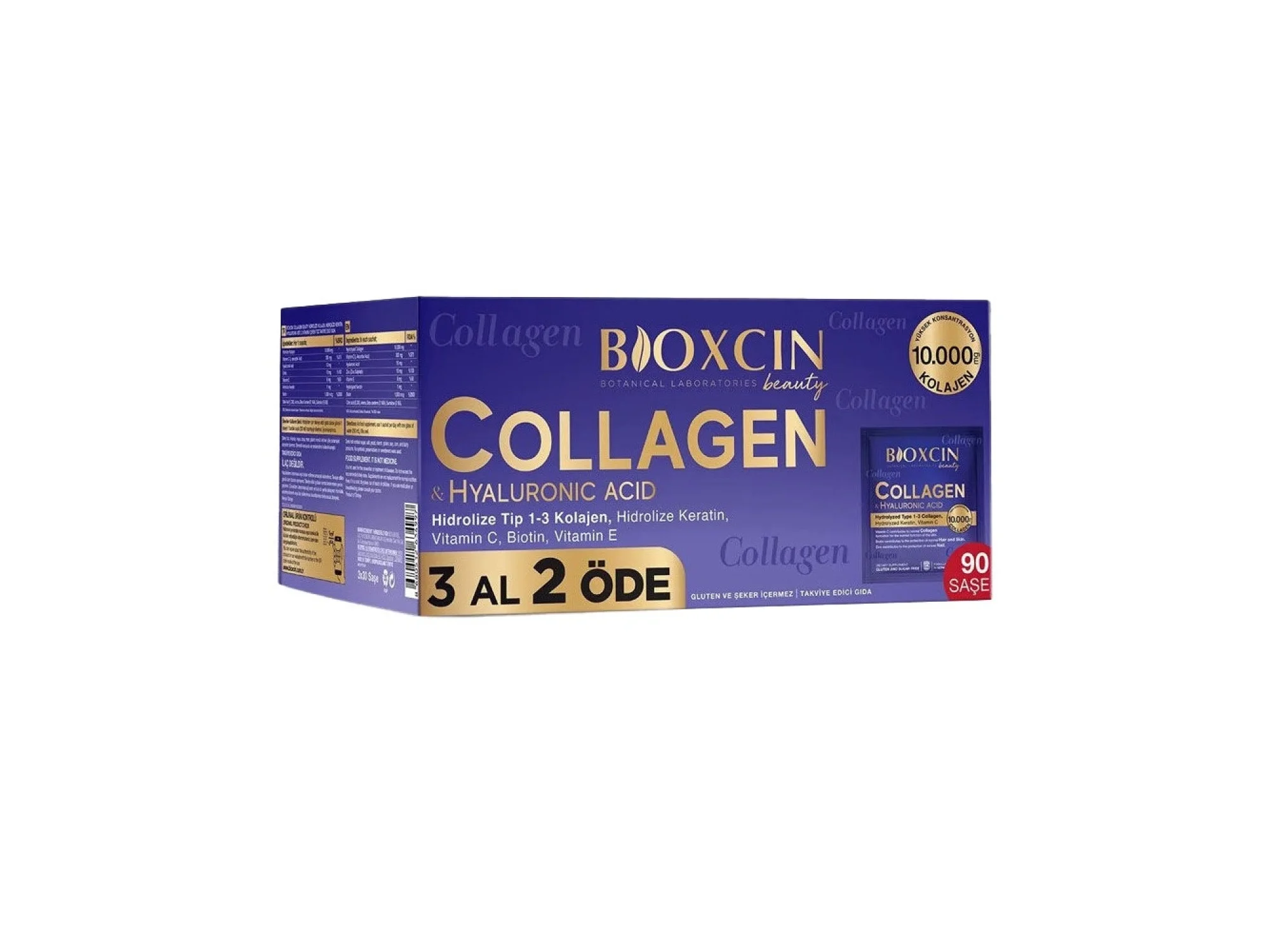 Bioxcin Collagen Hyaluronic Acid Hidrolize Tip 1-3 Kolajen 90 Saşe