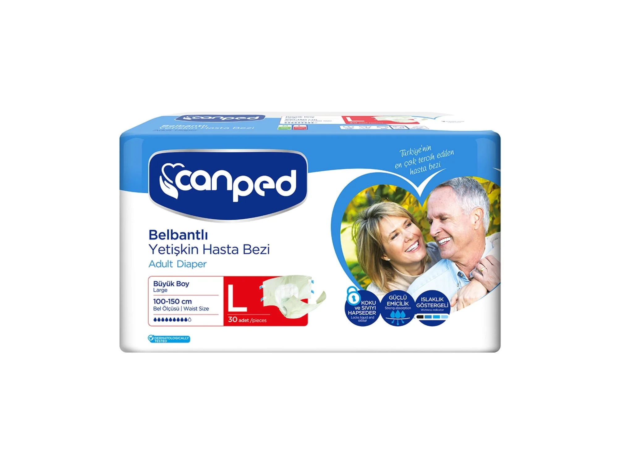 Canped Belbantlı Yetişkin Hasta Bezi 30lu - Large