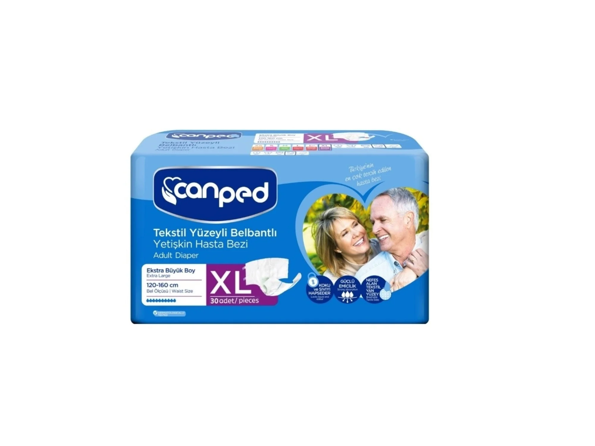 Canped Tekstil Yüzey Belbantlı Hasta Bezi xLarge 30lu