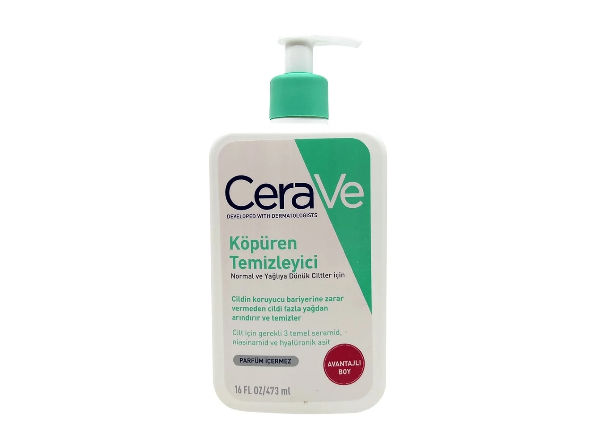 Cerave Foaming Cleanser Normal  Yağlıya Dönük Ciltler İçin 473 ml