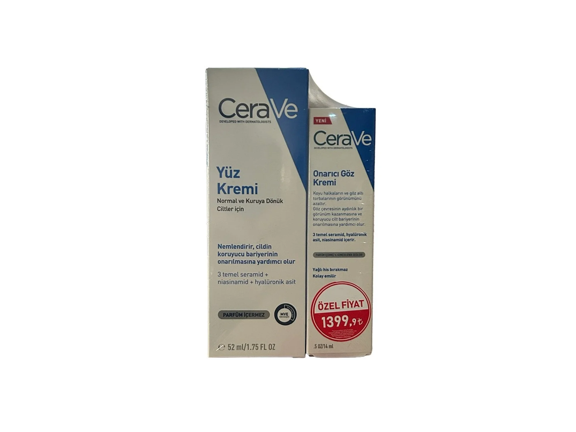 Cerave Kofre - Nemlendirici Yüz Kremi 52 ml + Onarıcı Göz Kremi 14 ml
