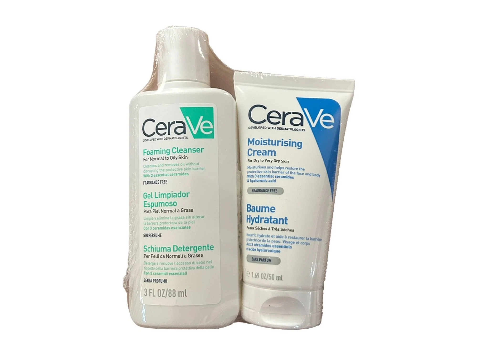 Cerave Set - Köpüren Cleanser 88 ml + Moisturising Cream Kuru ve Çok Kuru Ciltler İçin 50 ml