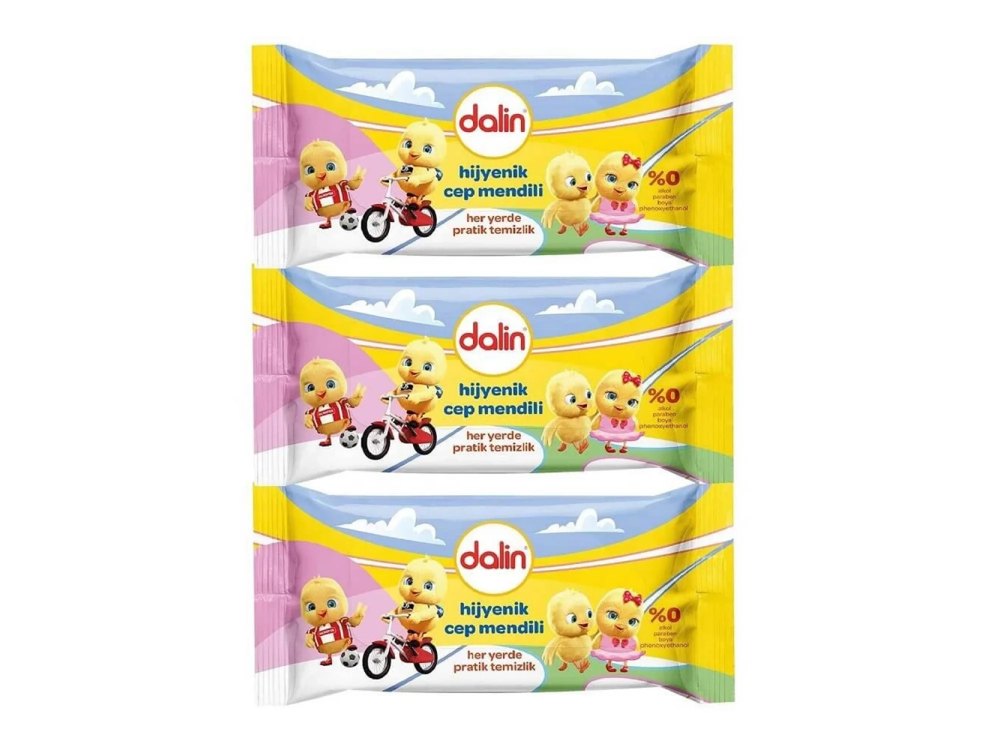 Dalin Hijyenik Islak Cep Mendil 3lü 15 Yaprak