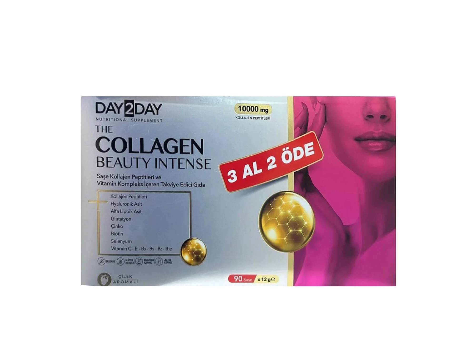 Day2Day The Collagen Beauty Çilek Aromalı 10000 mg 30 Saşe - 3 Al 2 Öde