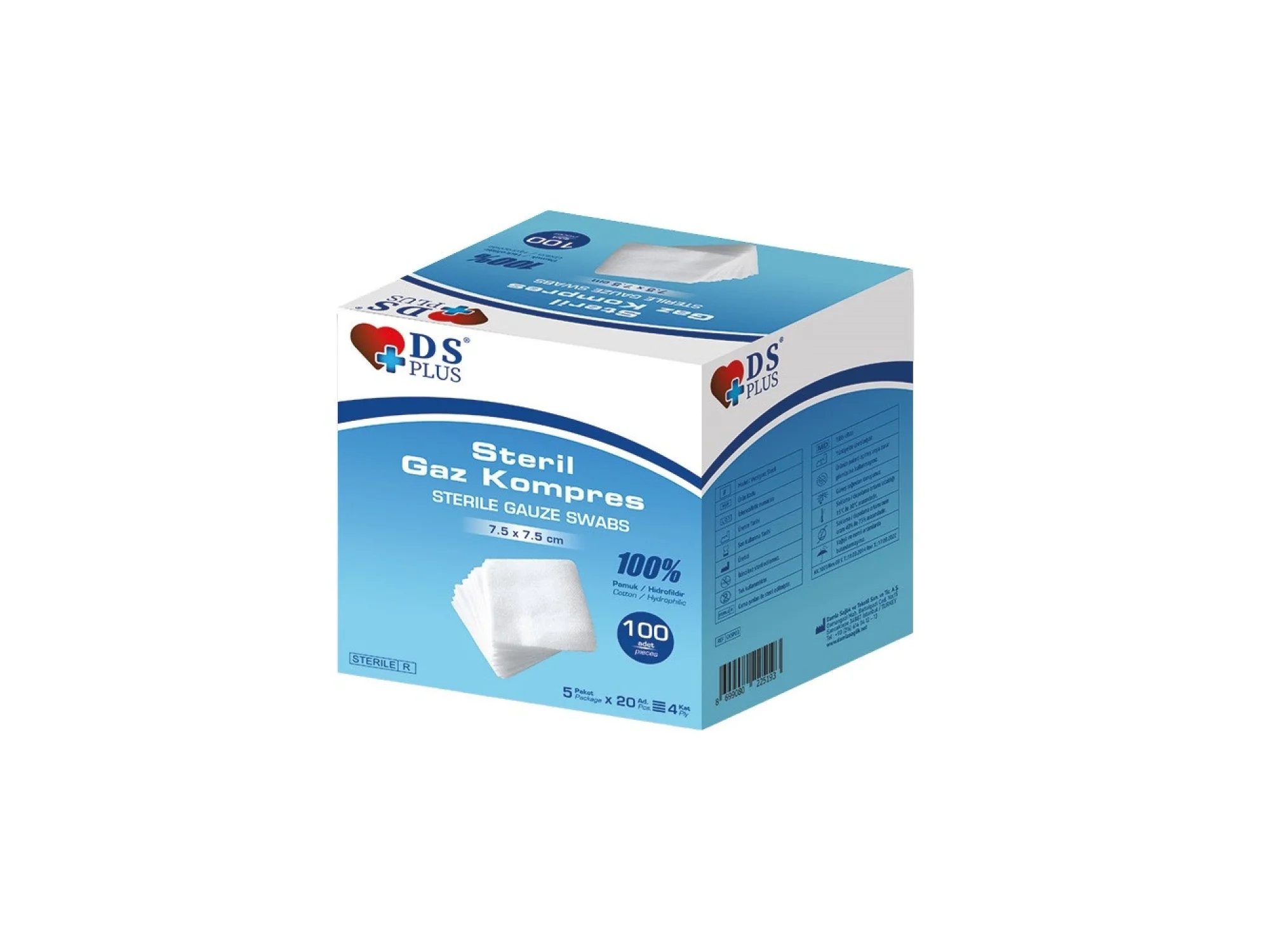 DS Plus Gaz Kompres Steril 100lü