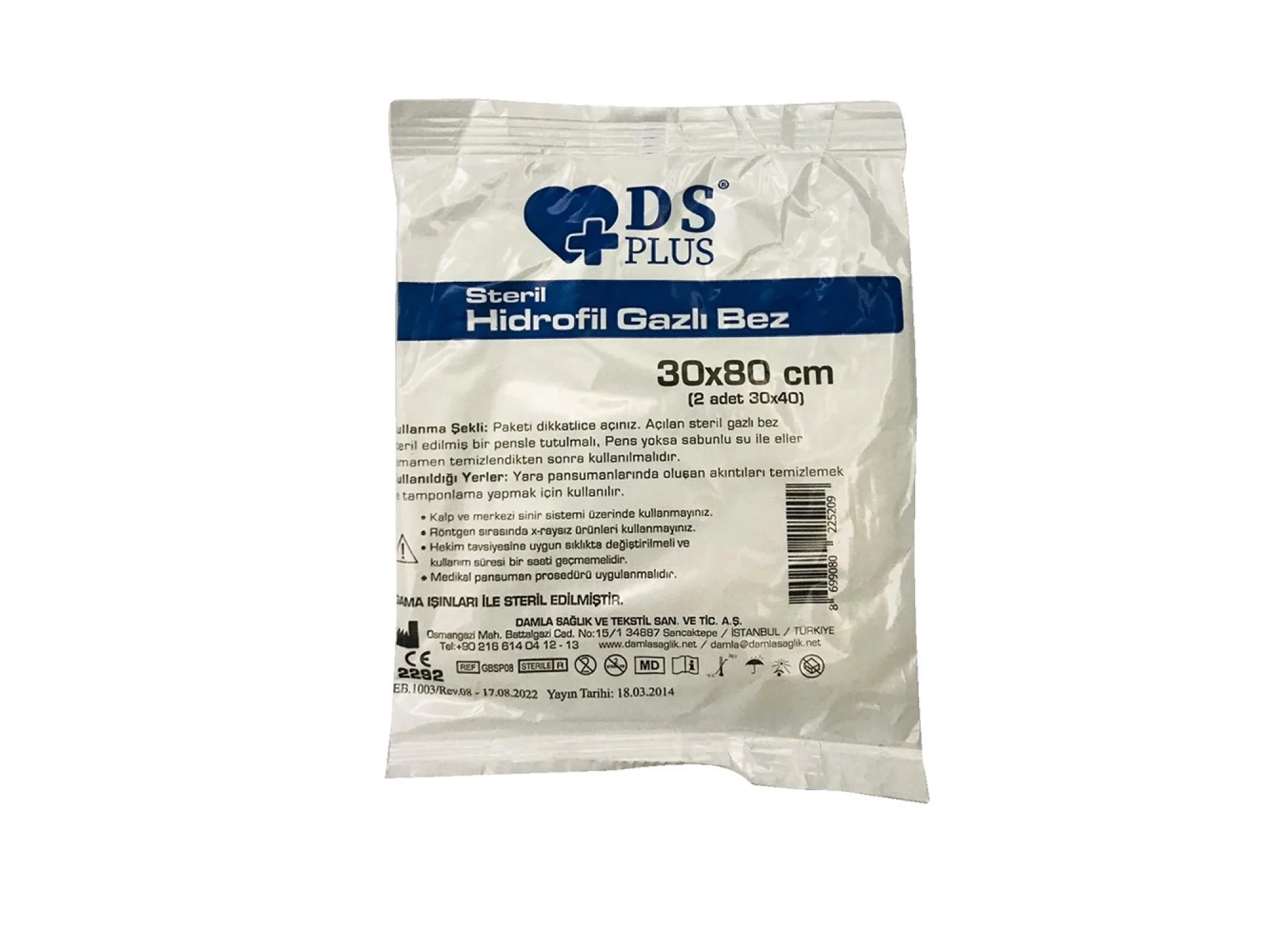 DS Plus Hidrofil Gazlı Bez 30cm x 80cm