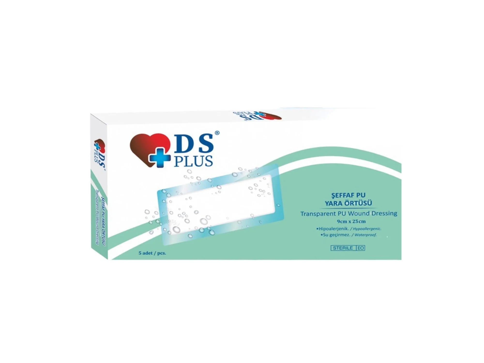 DS Plus Şeffaf Yara Örtüsü 9x25 cm 5li