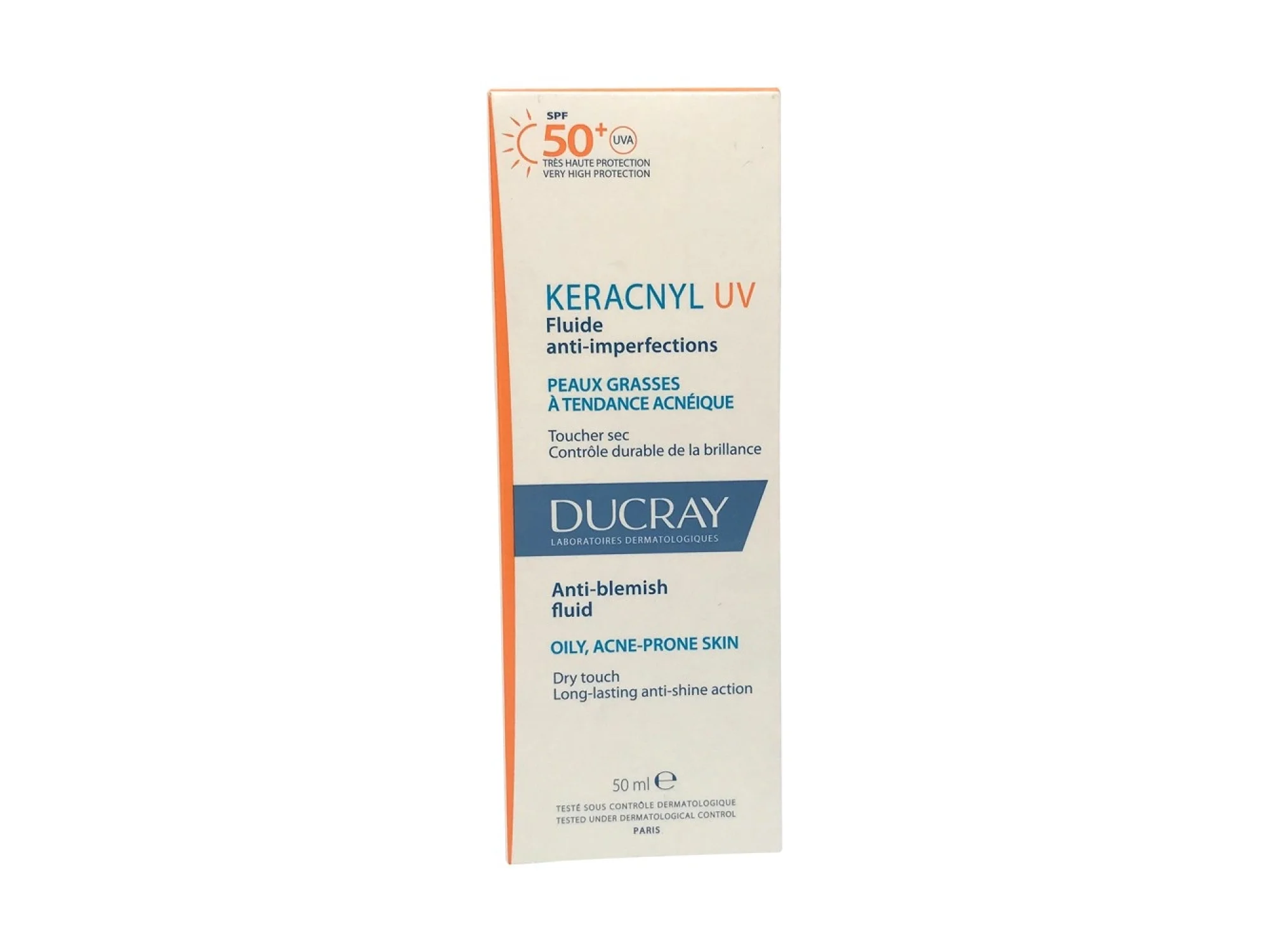 Ducray Keracnyl Akneye Eğilimli Ciltler İçin Leke Karşıtı Güneş Koruyucu UV SPF50+ 50 ml