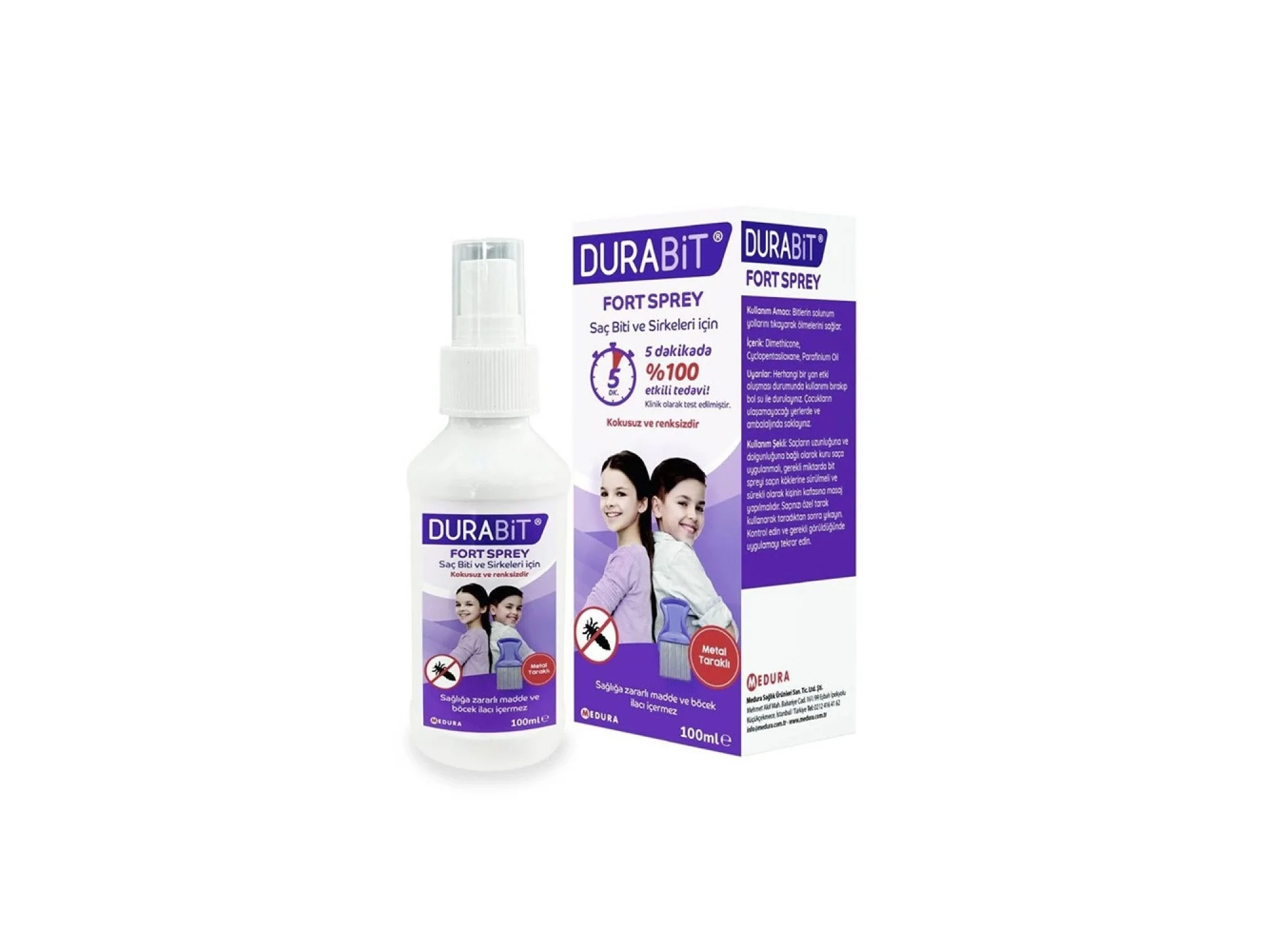 Durabit Fort Sprey 100 ml - Metal Tarak Hediyeli