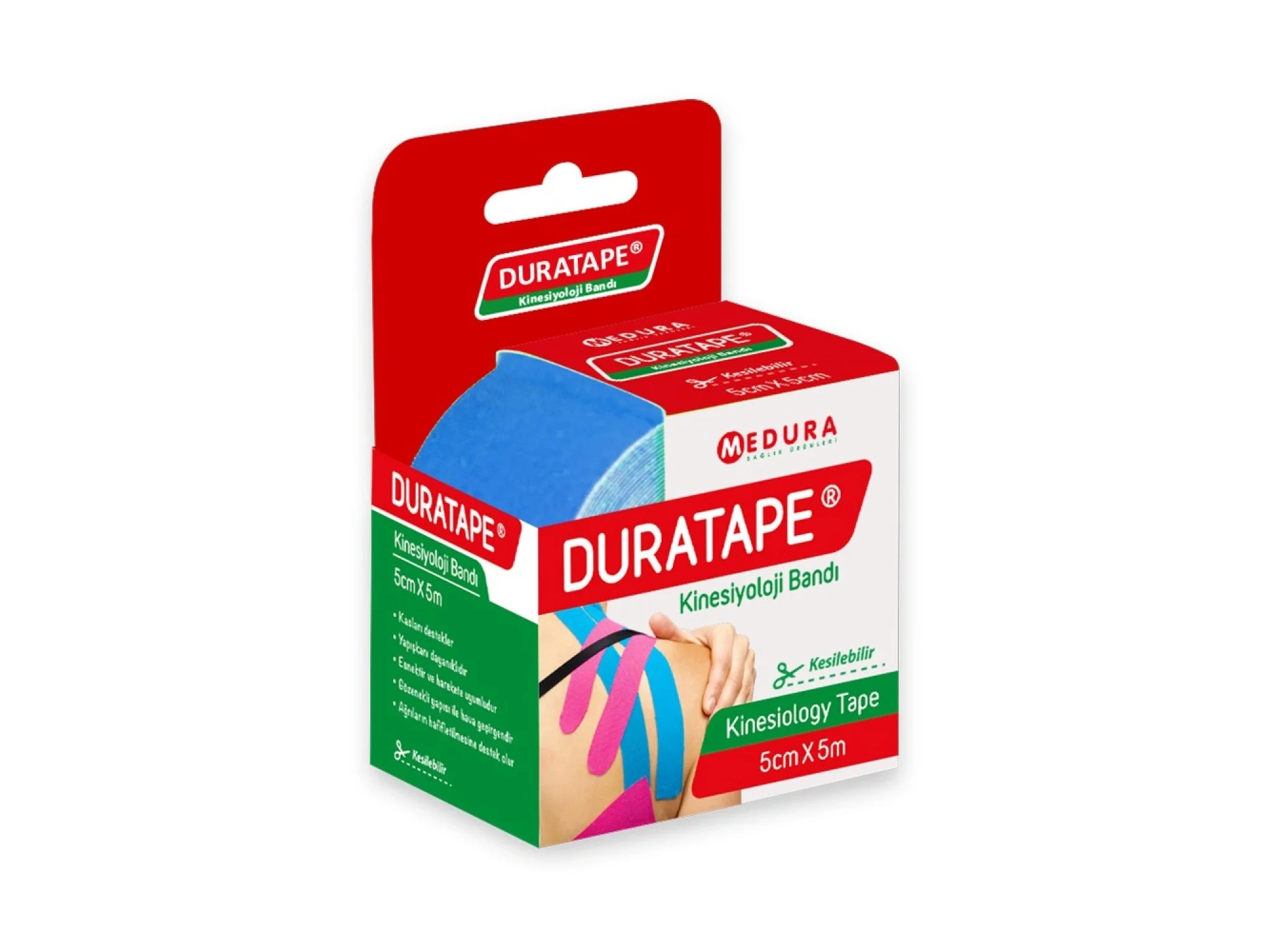 Duratape Kinesioloji Bandı Mavi 5 cm x 5 m