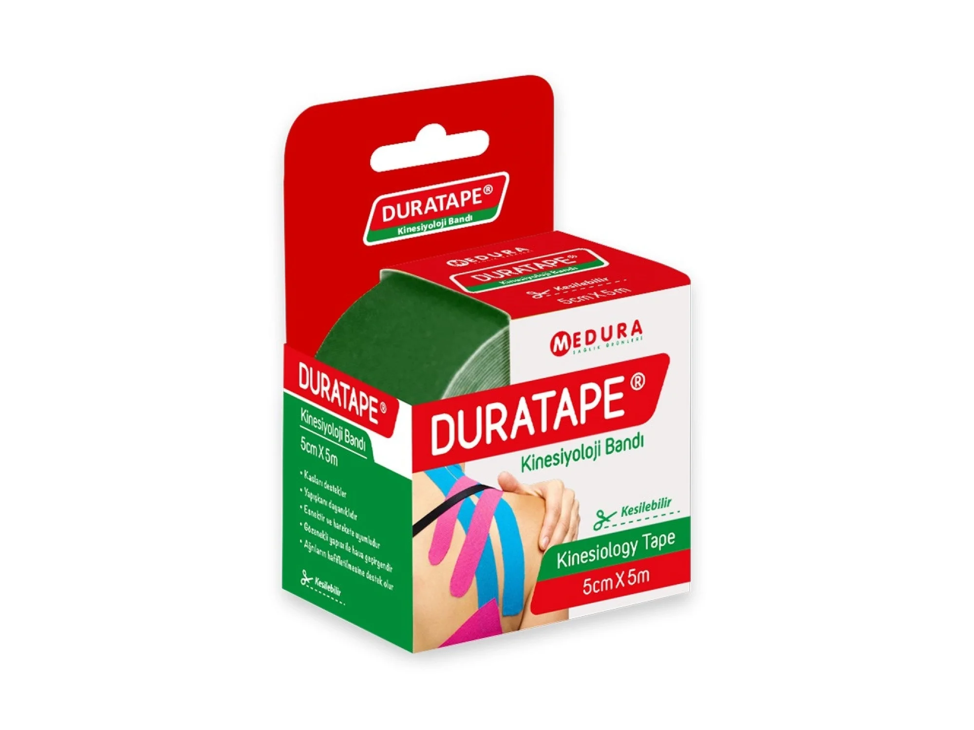 Duratape Kinesioloji Bandı Yeşil 5 cm x 5 m