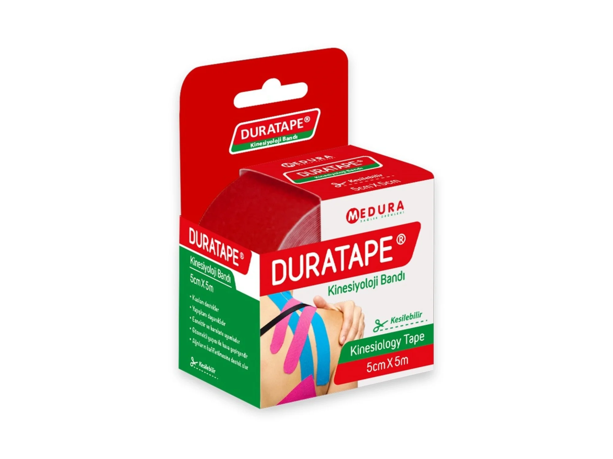 Duratape Kinesiyoloji Bandı Kırmızı 5 cm x 5 m
