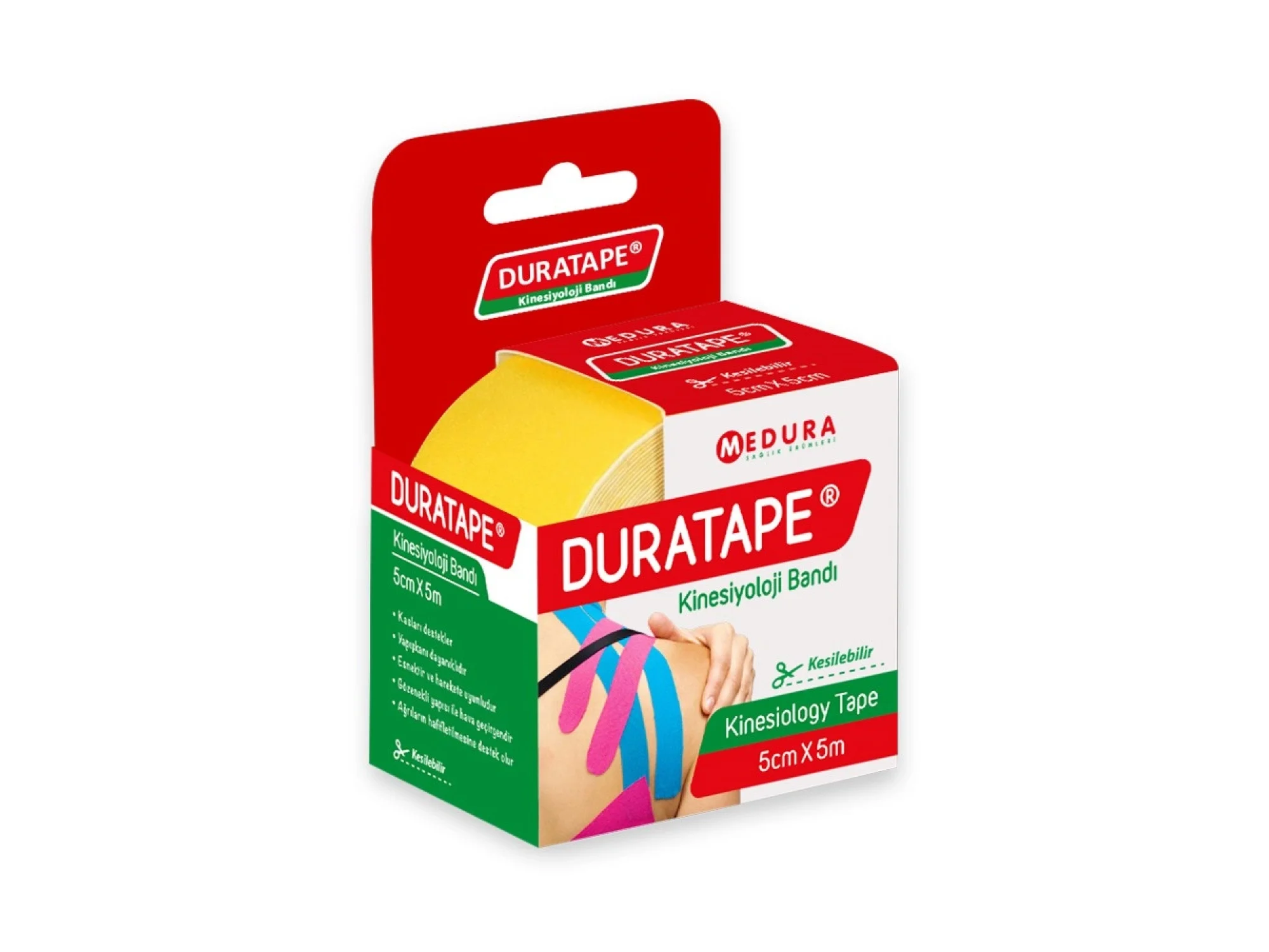 Duratape Kinesiyoloji Bandı Sarı 5 cm x 5 m