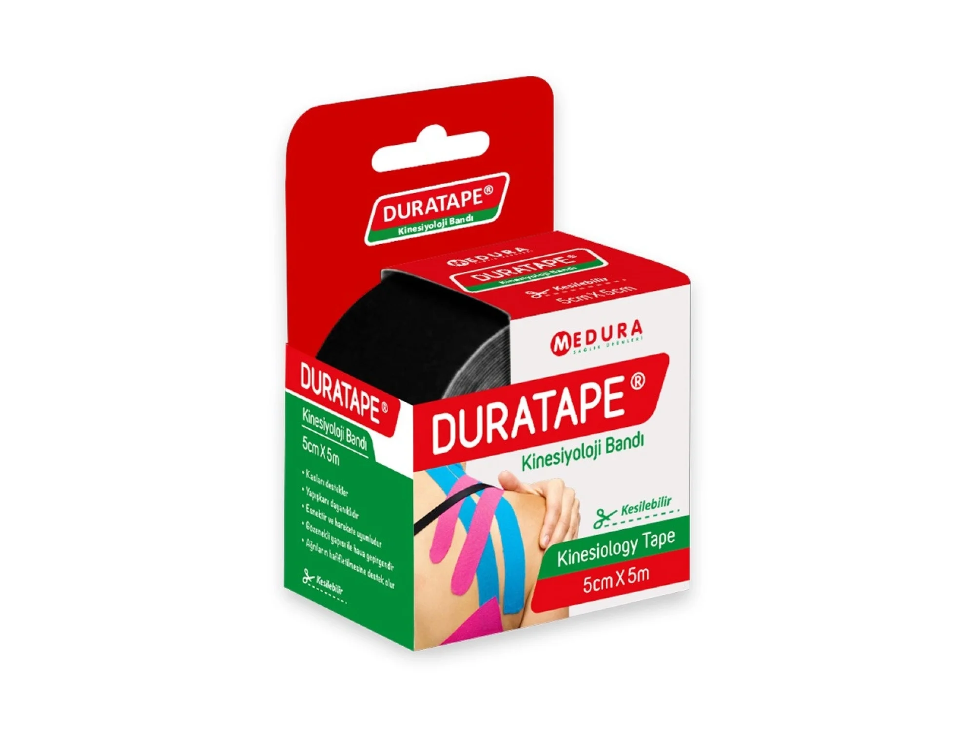 Duratape Kinesiyoloji Bandı Siyah 5 cm x 5 m
