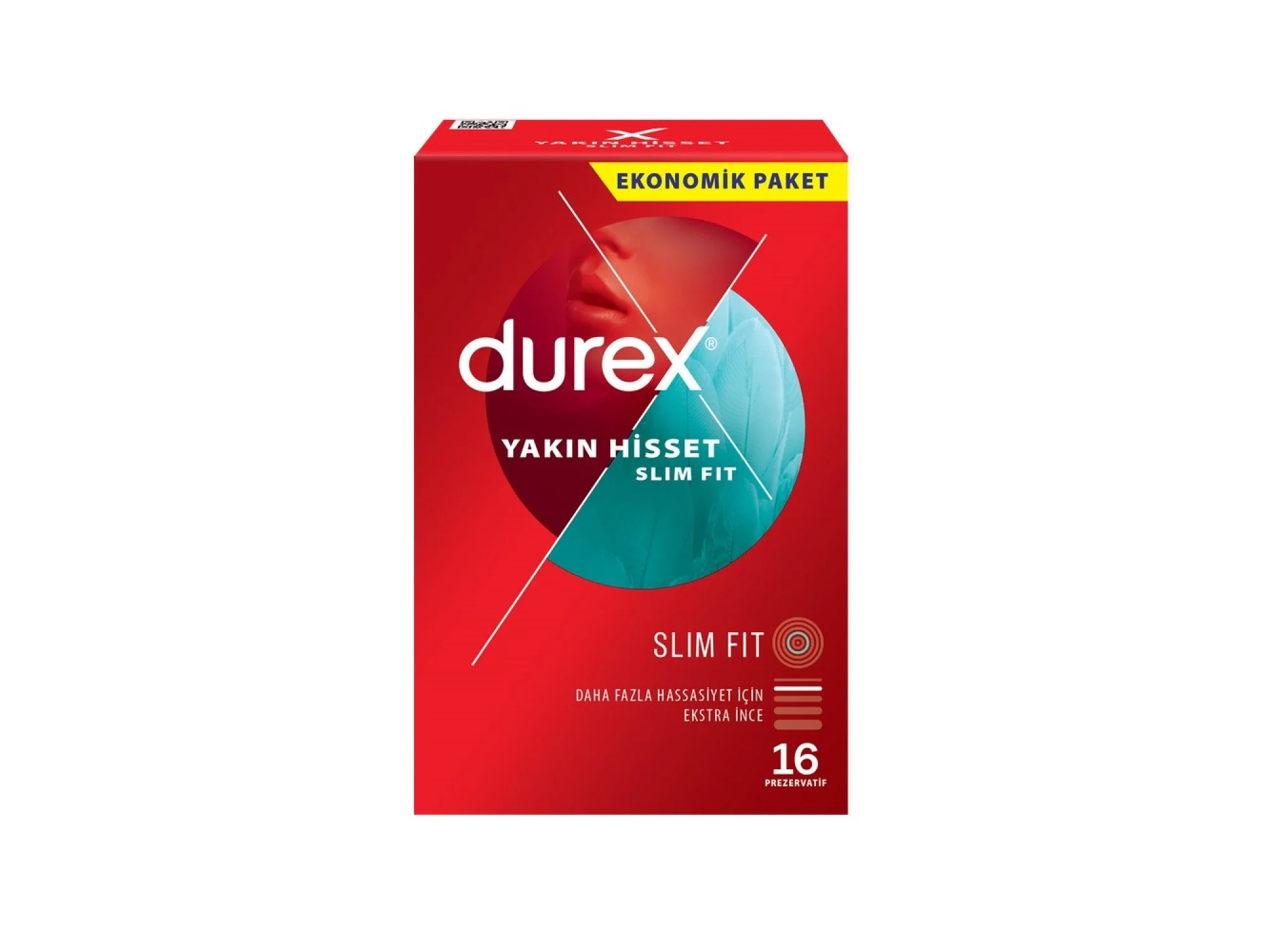 Durex Yakın Hisset Slim Fit Prezervatif 16lı