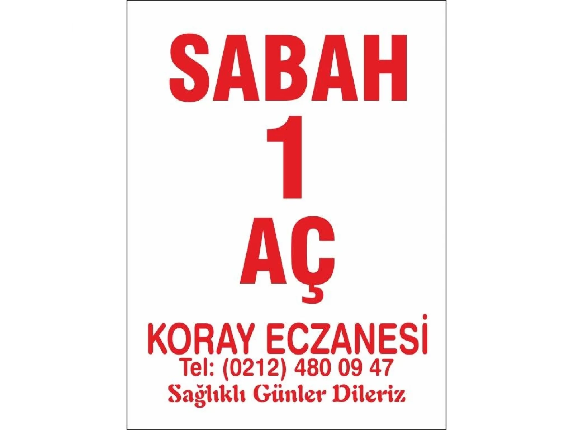 Eczane Etiketi Kod1 Beyaz