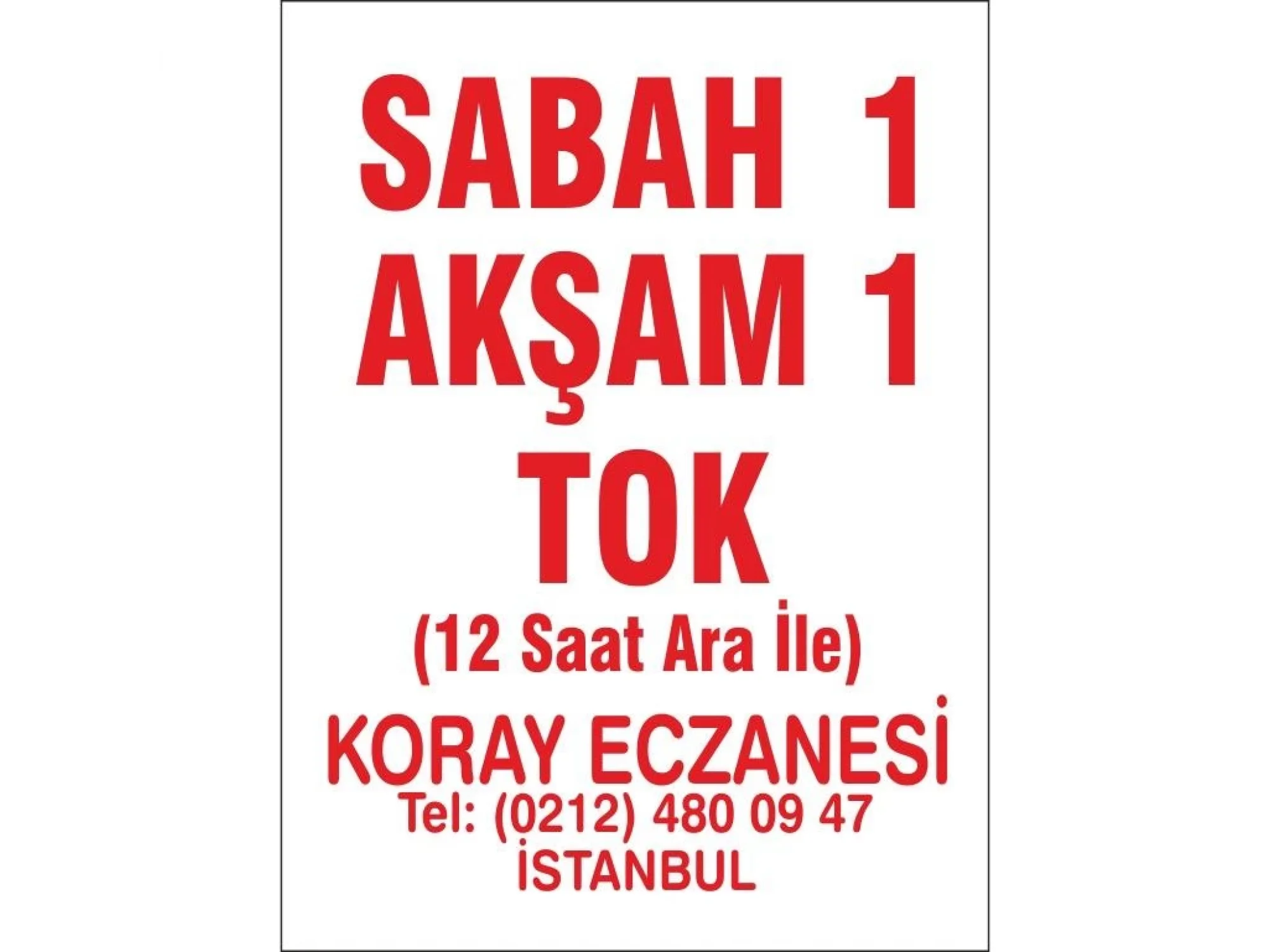 Eczane Etiketi Kod2 Beyaz