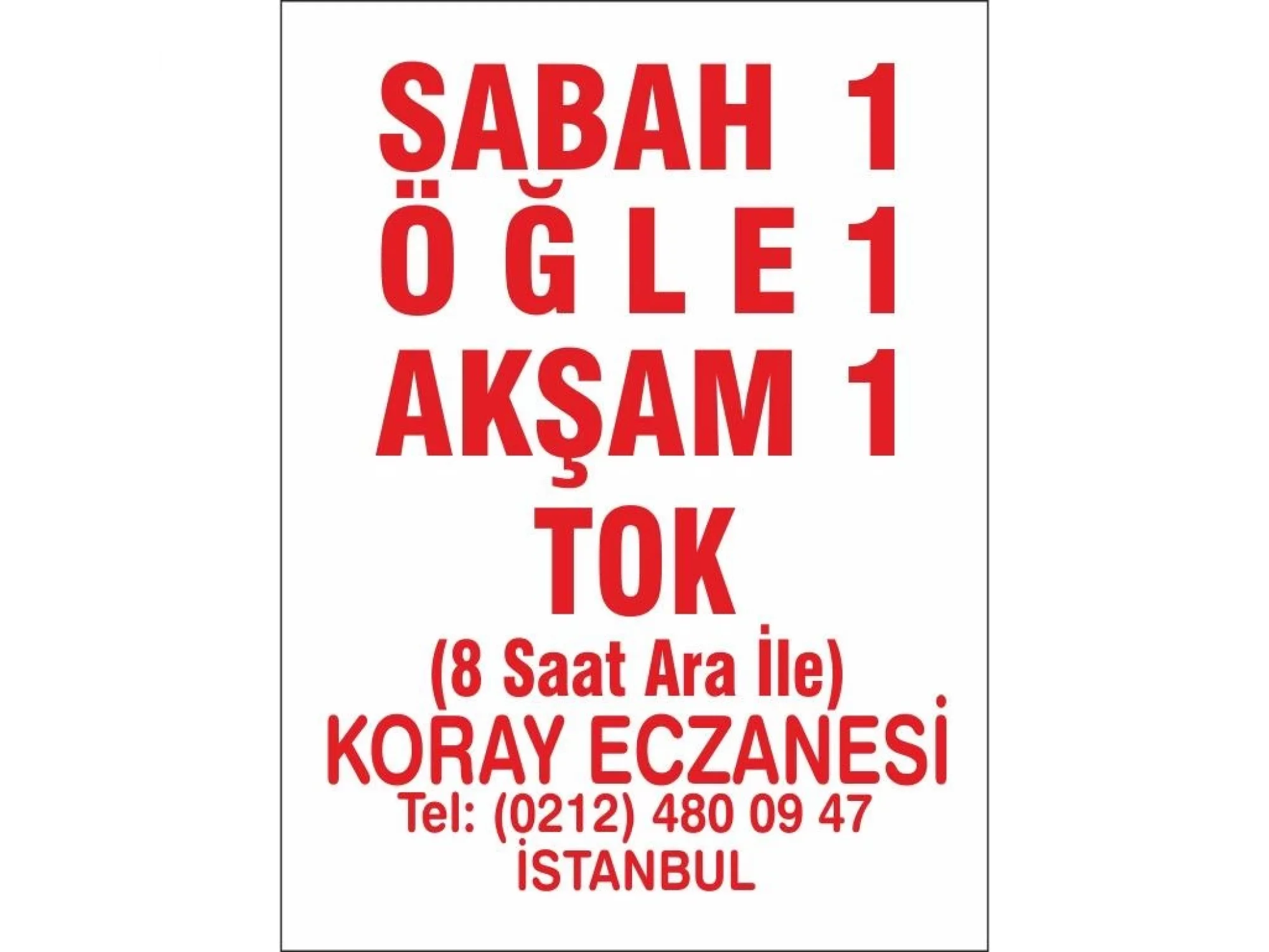 Eczane Etiketi Kod3 Beyaz