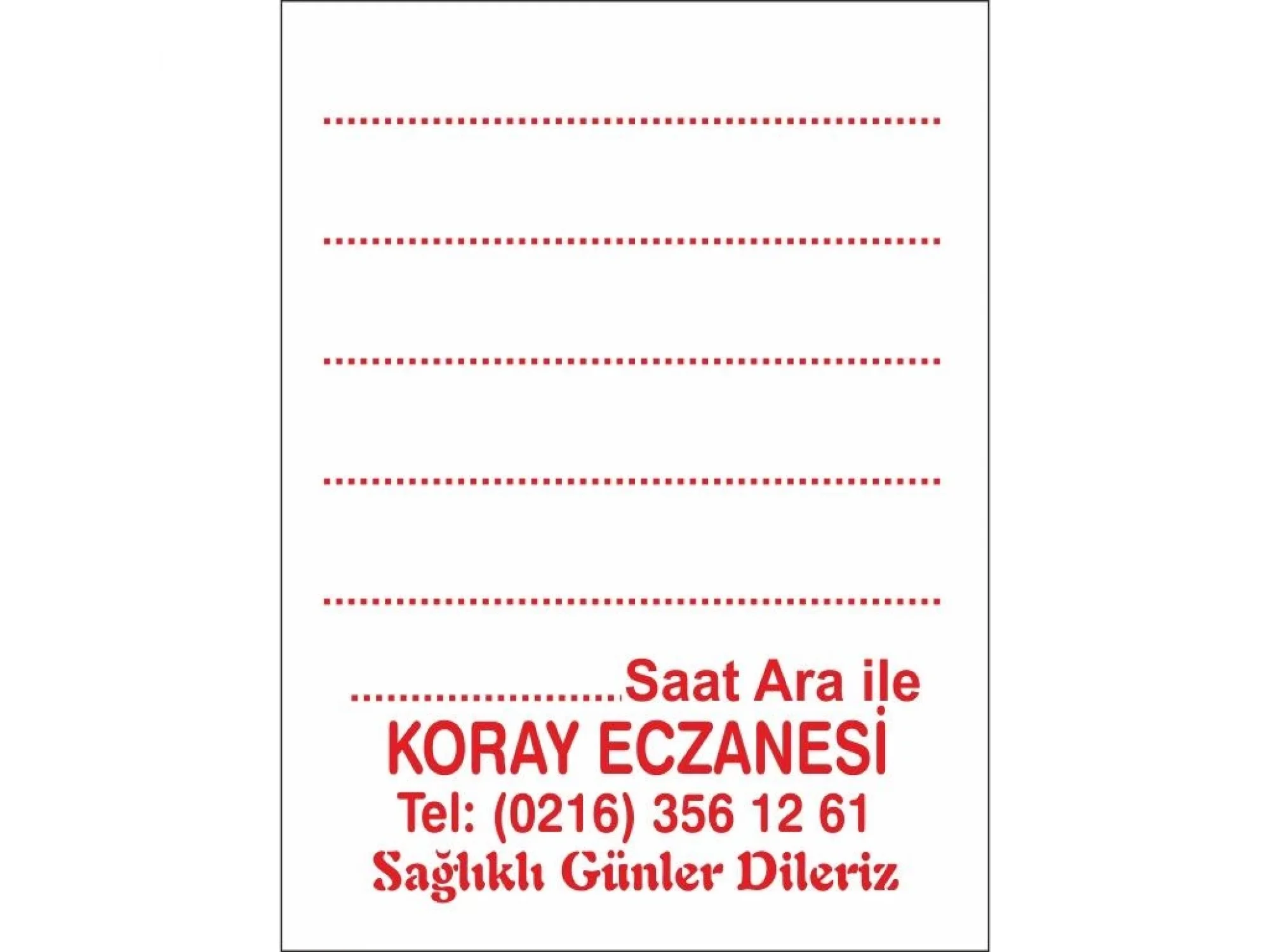 Eczane Etiketi Kod4 Beyaz