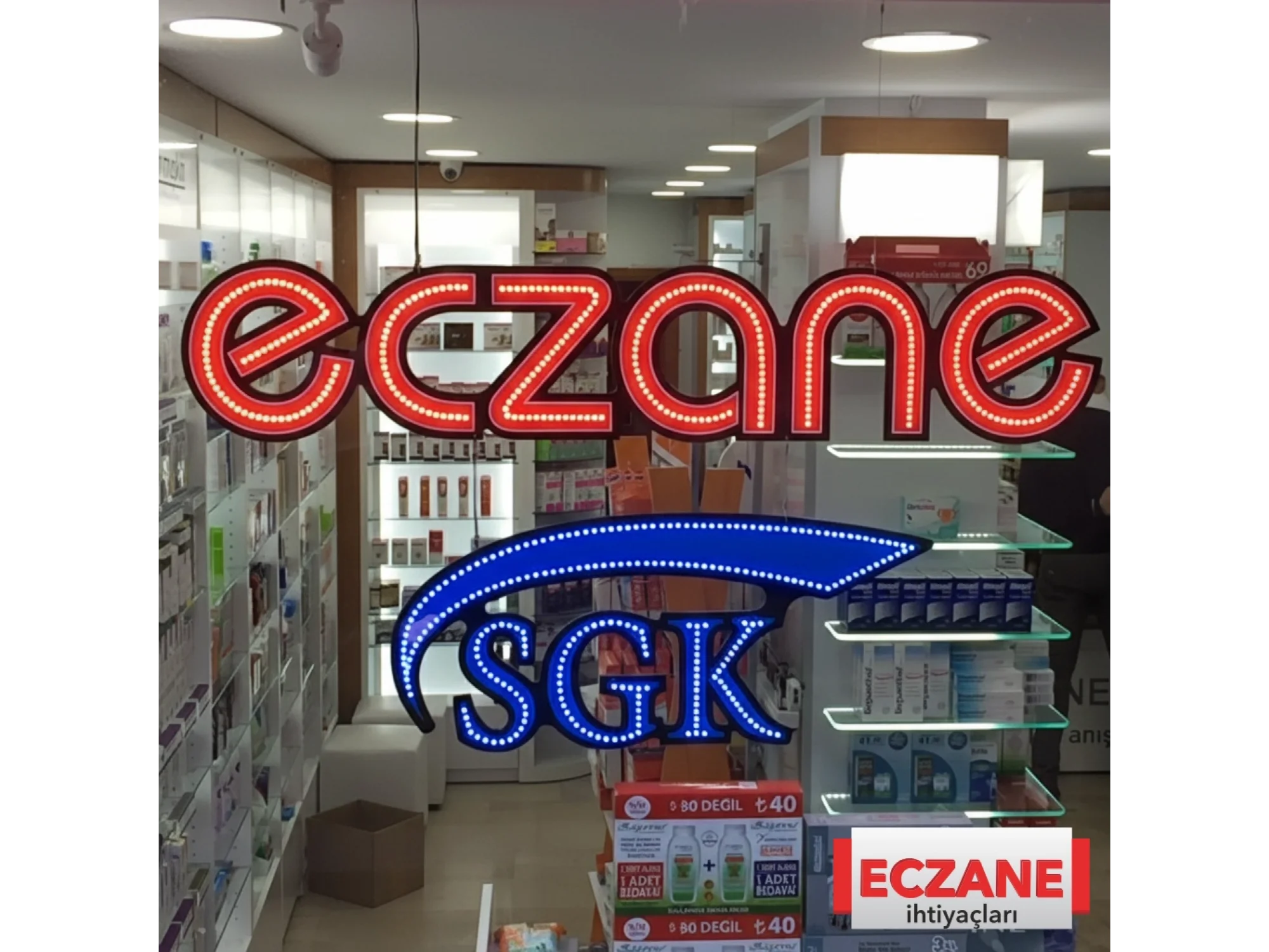 Eczane LED Tabela Seti – 134x26 cm + SGK 80x35 cm